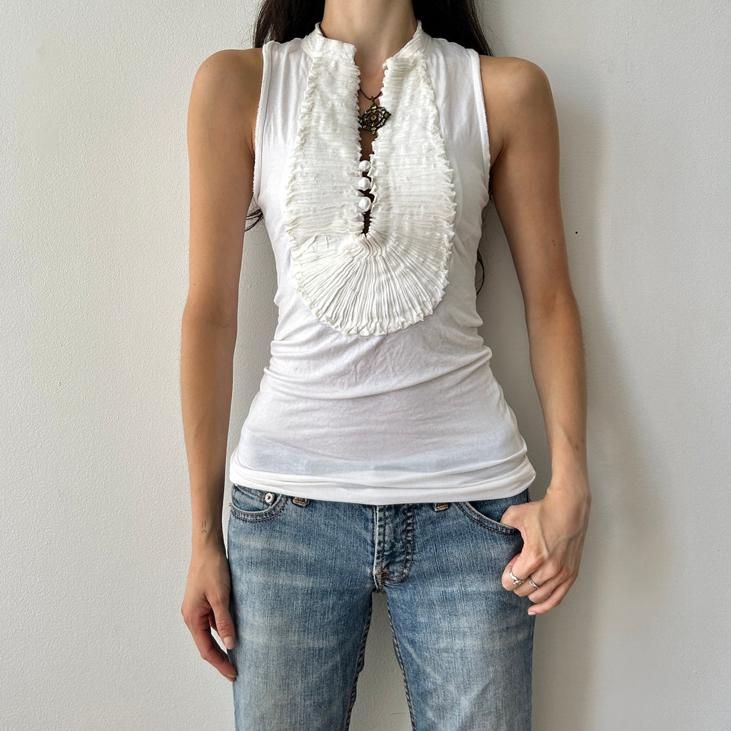 2000s pleated detail top by BCBG