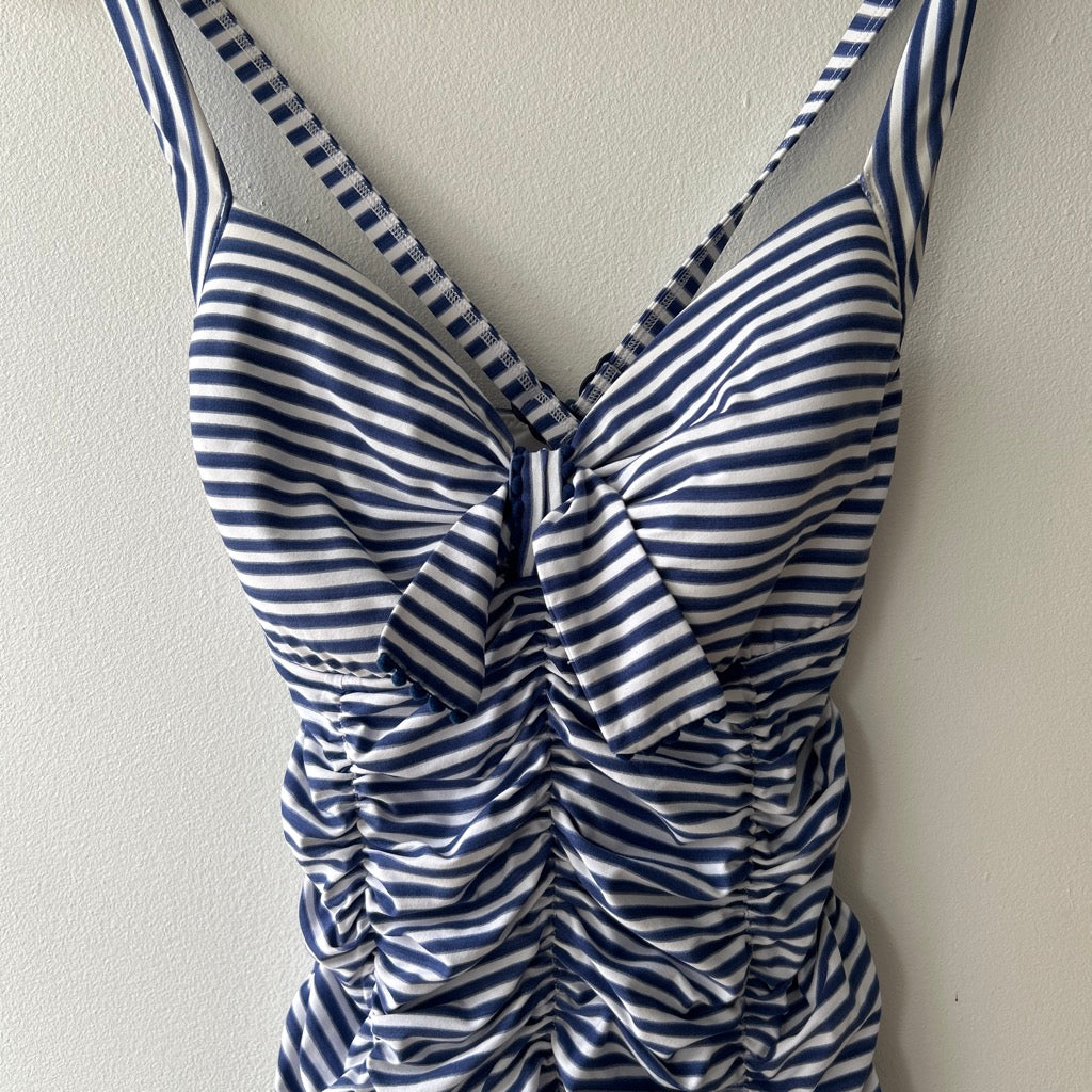 Y2K striped bustier top with bow