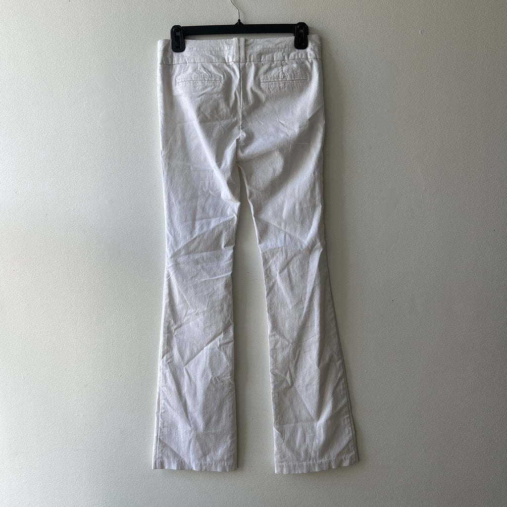 2000s low rise bootcut white pants