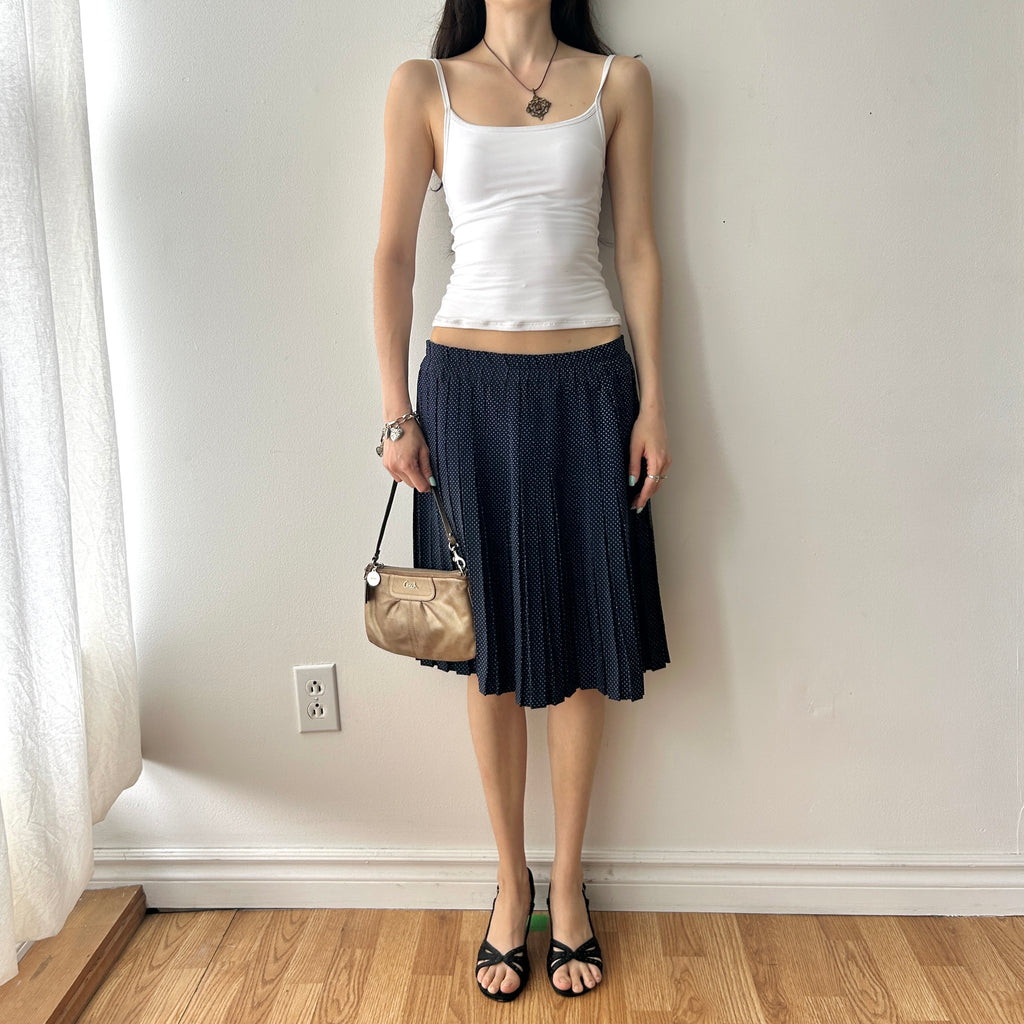 Coquette pleated polka dot skirt
