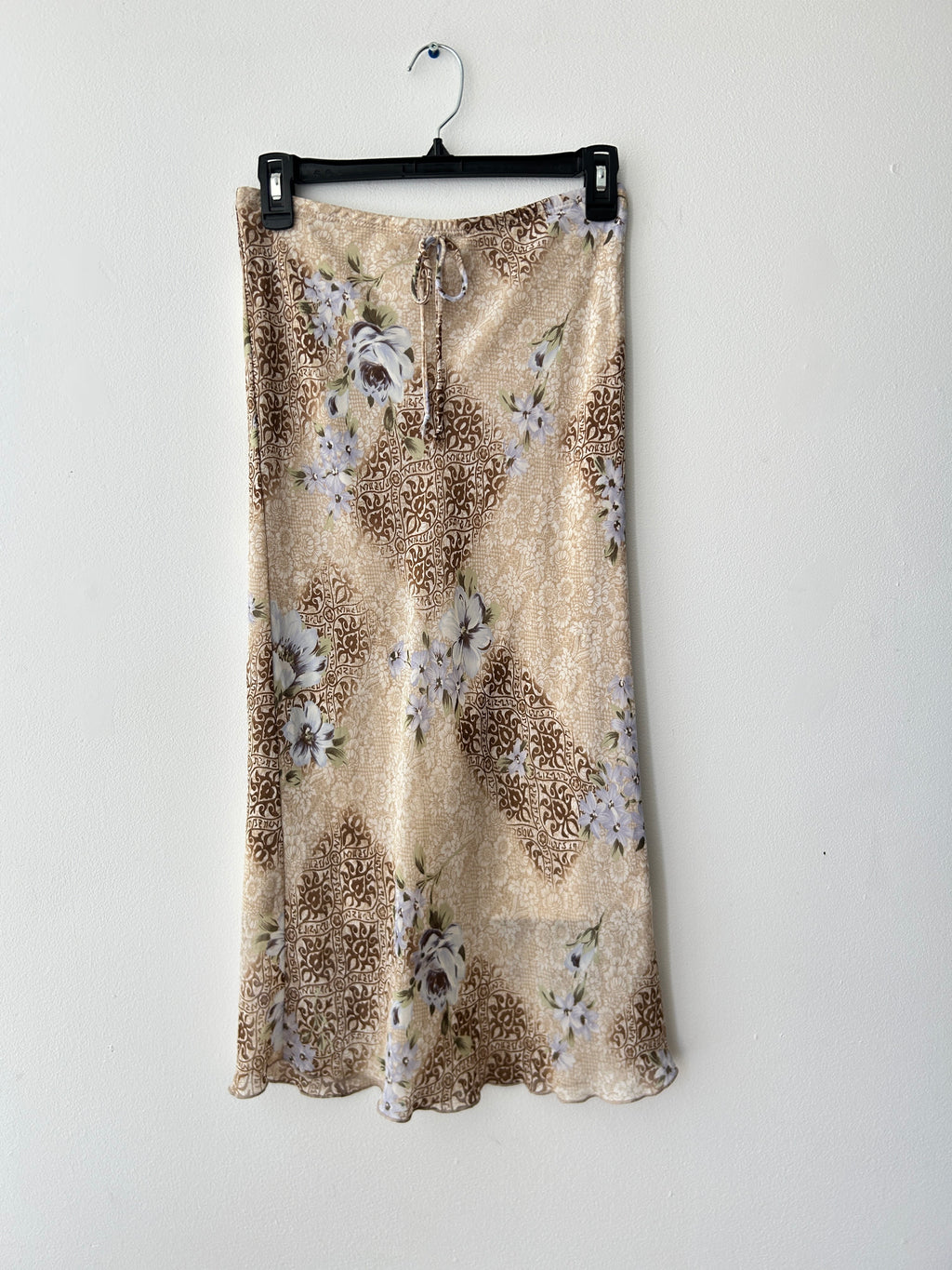 Boho Print Low Rise Midi Skirt
