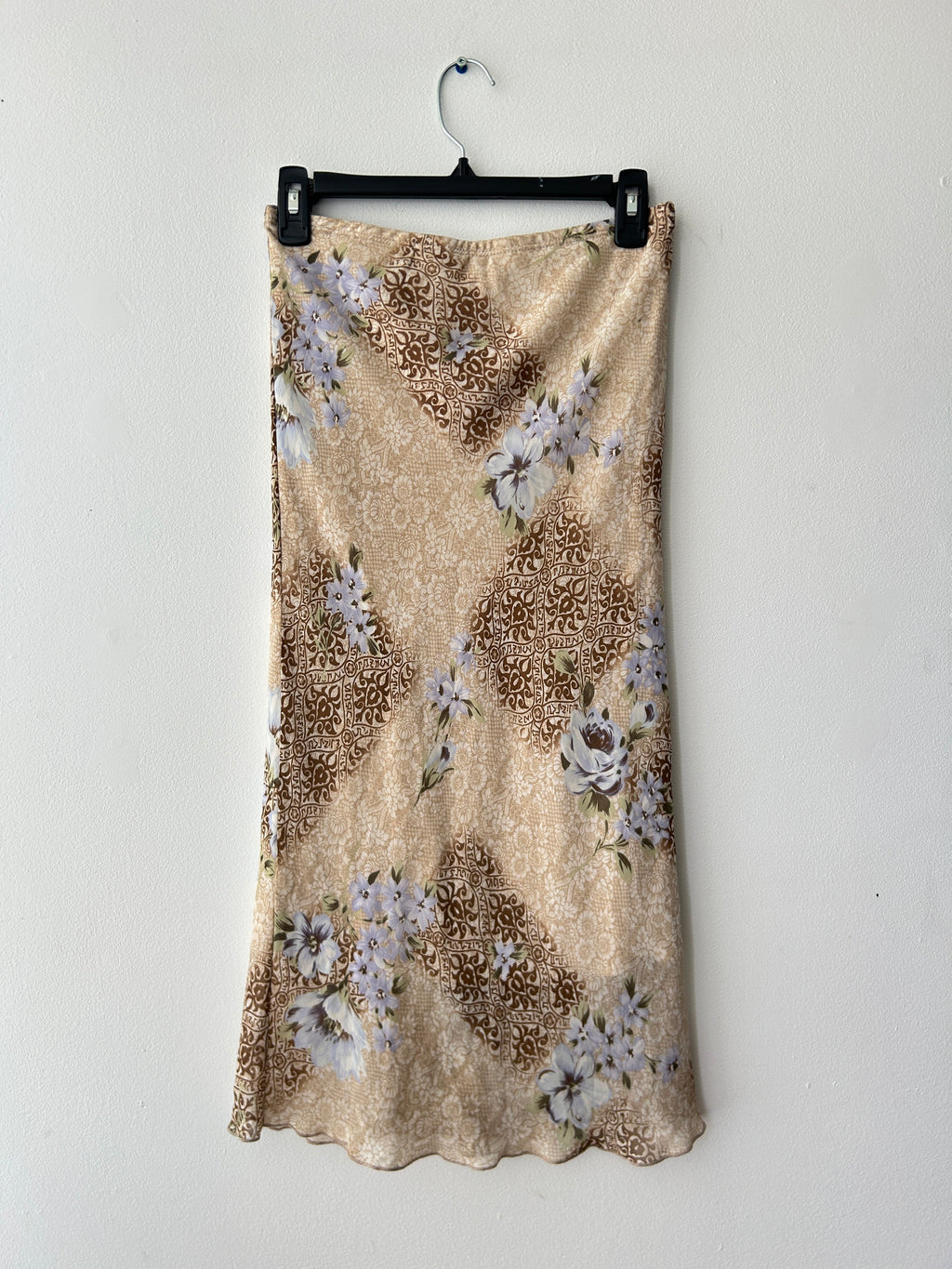 Boho Print Low Rise Midi Skirt