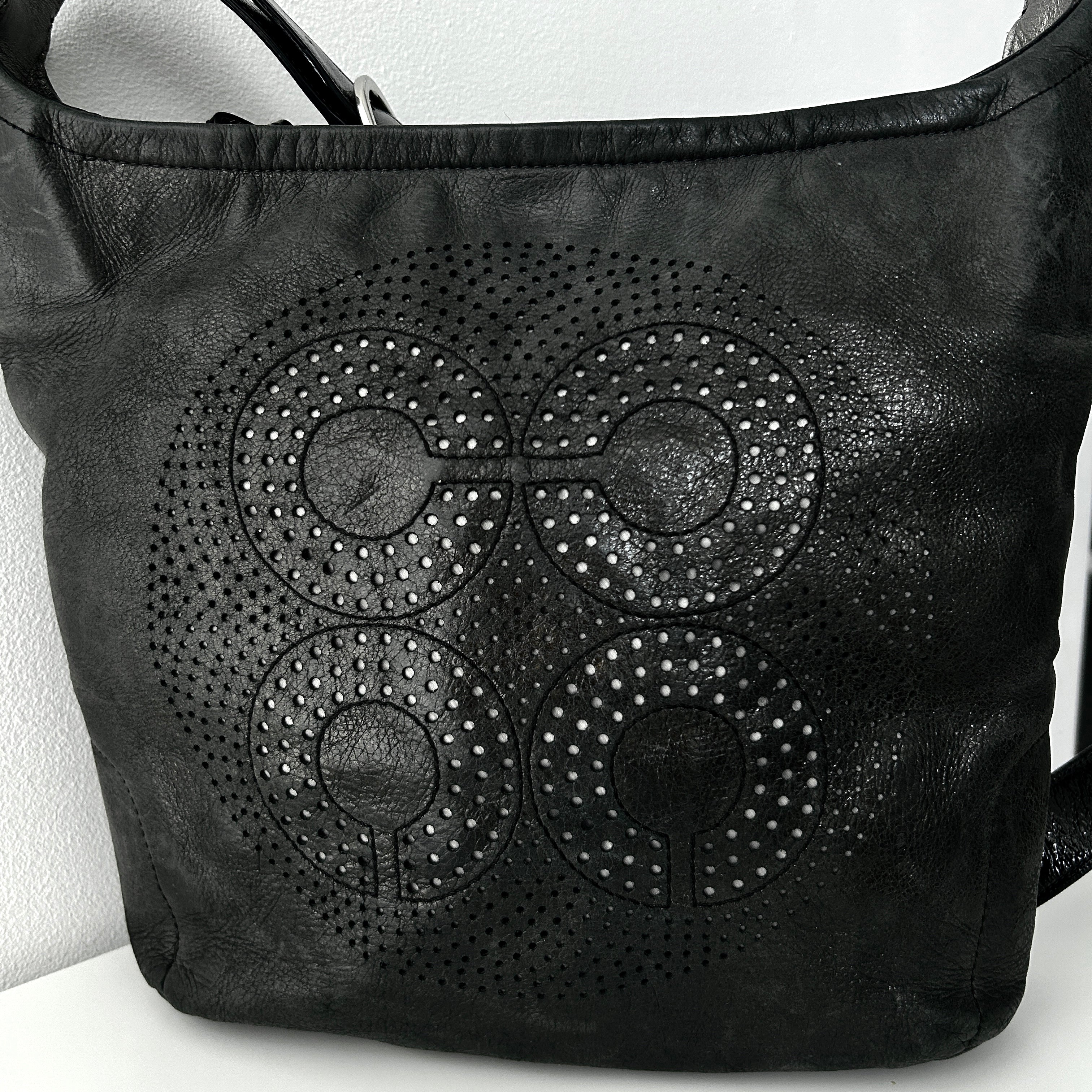 Y2K Boho Coach Audrey Hobo Black Crossbody Shoulder Bag