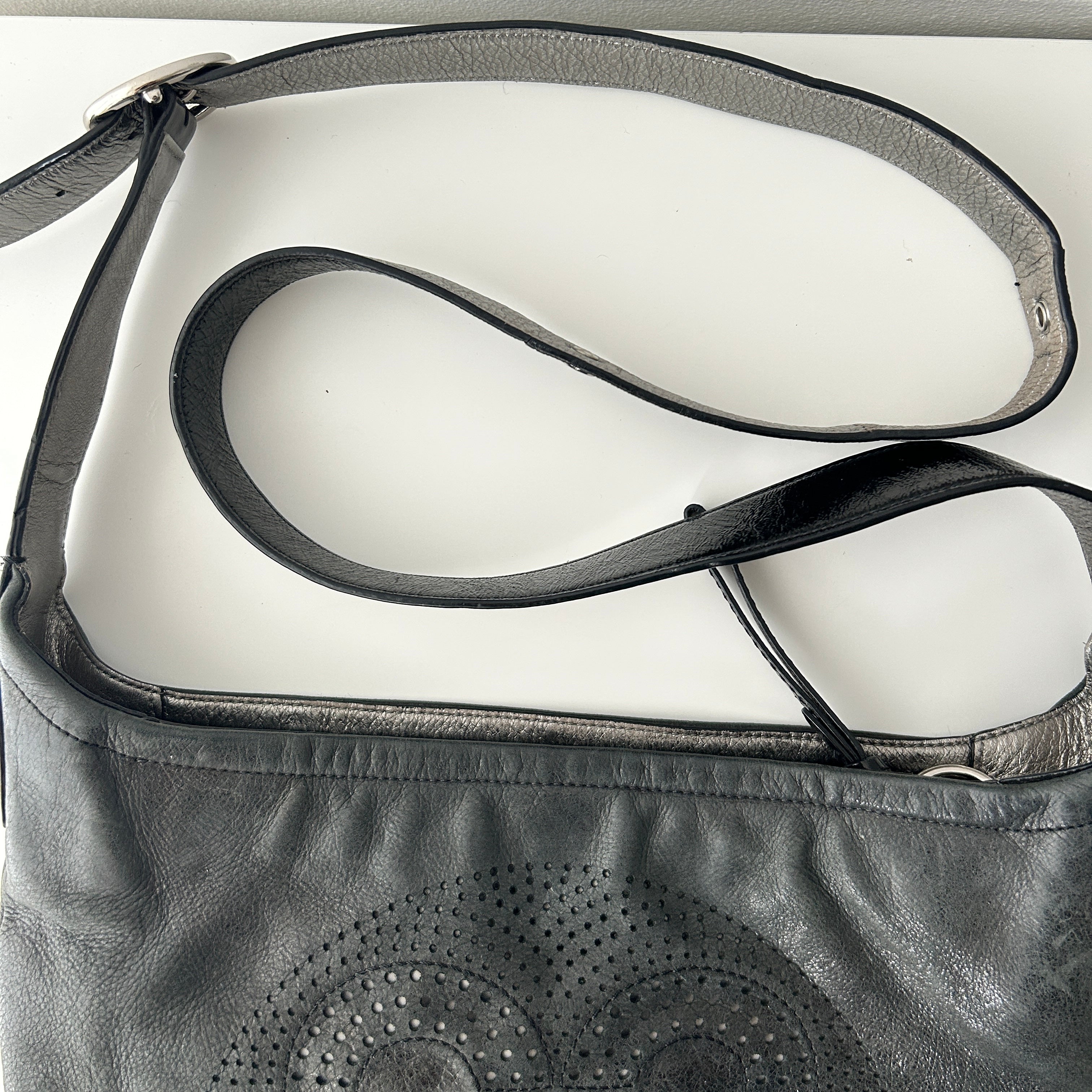 Y2K Boho Coach Audrey Hobo Black Crossbody Shoulder Bag