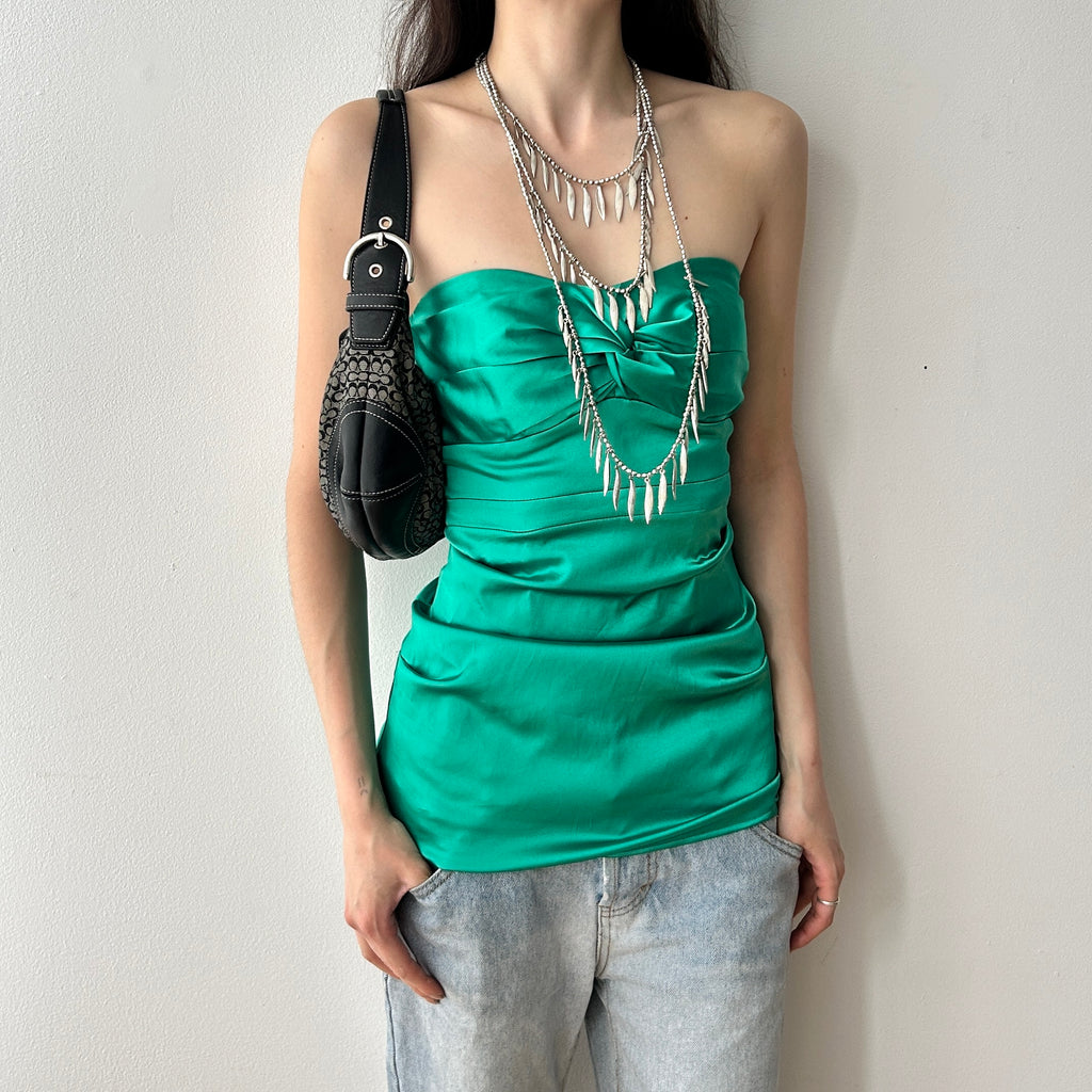 Y2K Bustier Satin Corset Top by Le Chateau (Upcycle)