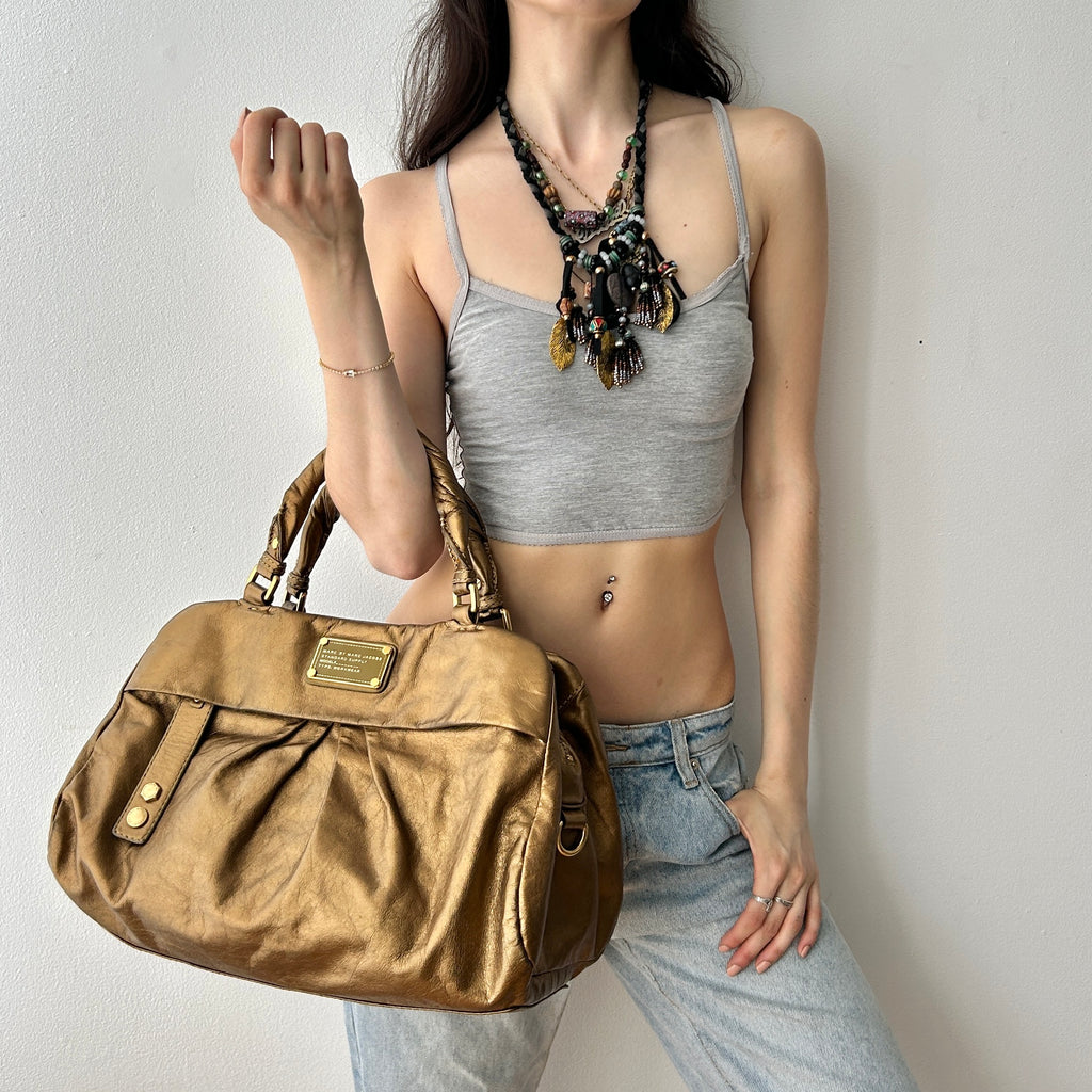 Y2K Marc by Marc Jacobs Gold Classic Q Hillier Hobo Bag