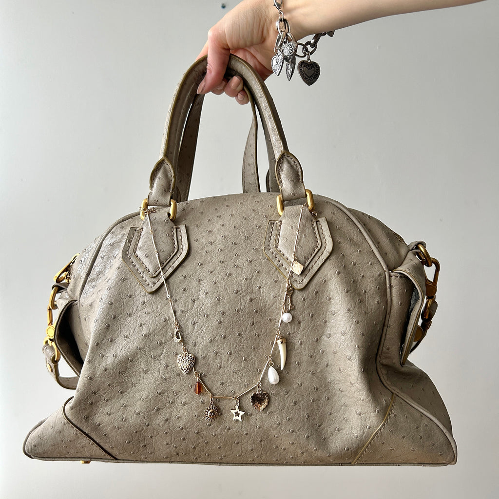 Marc by Marc Jacobs Brown Ostrich Embossed Handle Bag