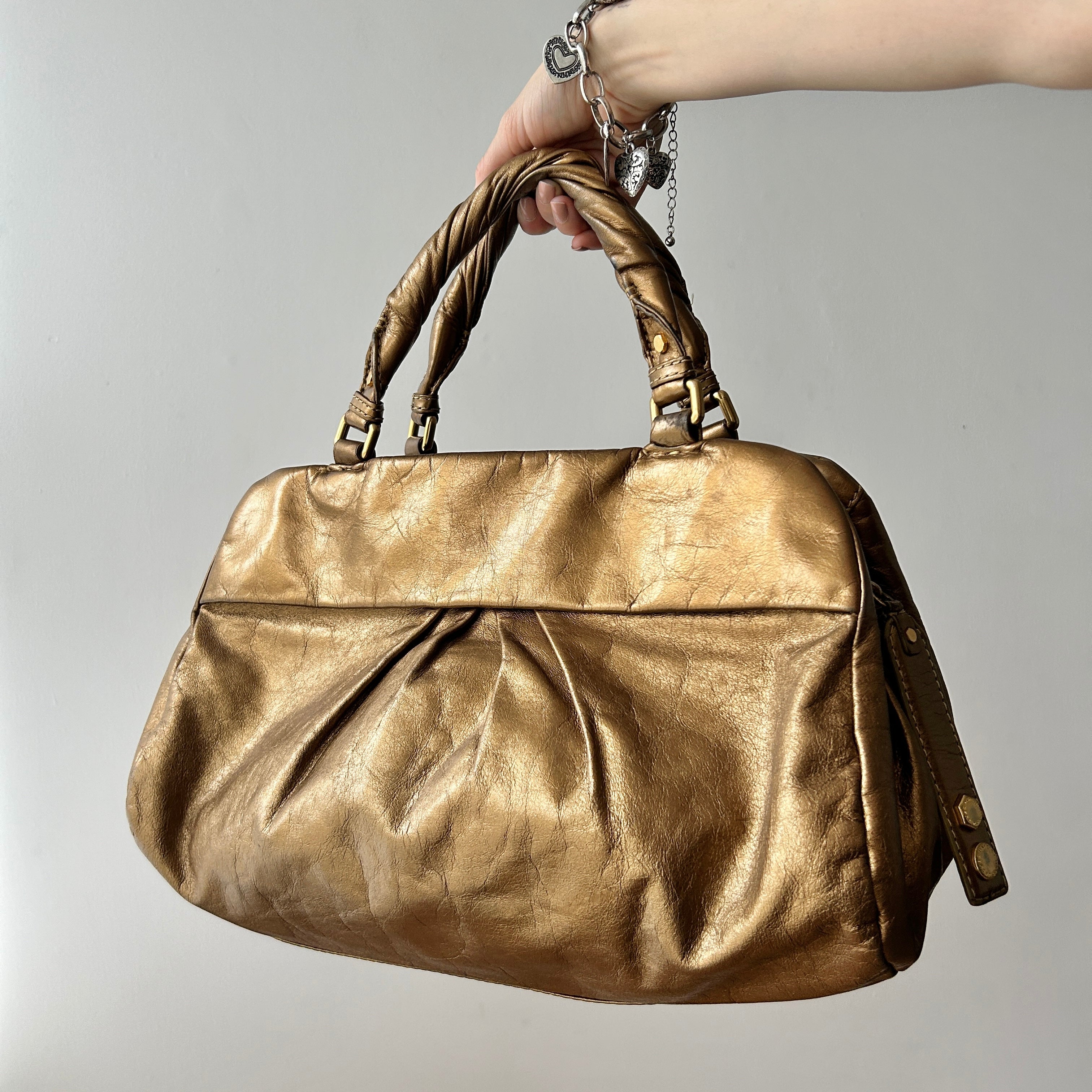 Y2K Marc by Marc Jacobs Gold Classic Q Hillier Hobo Bag