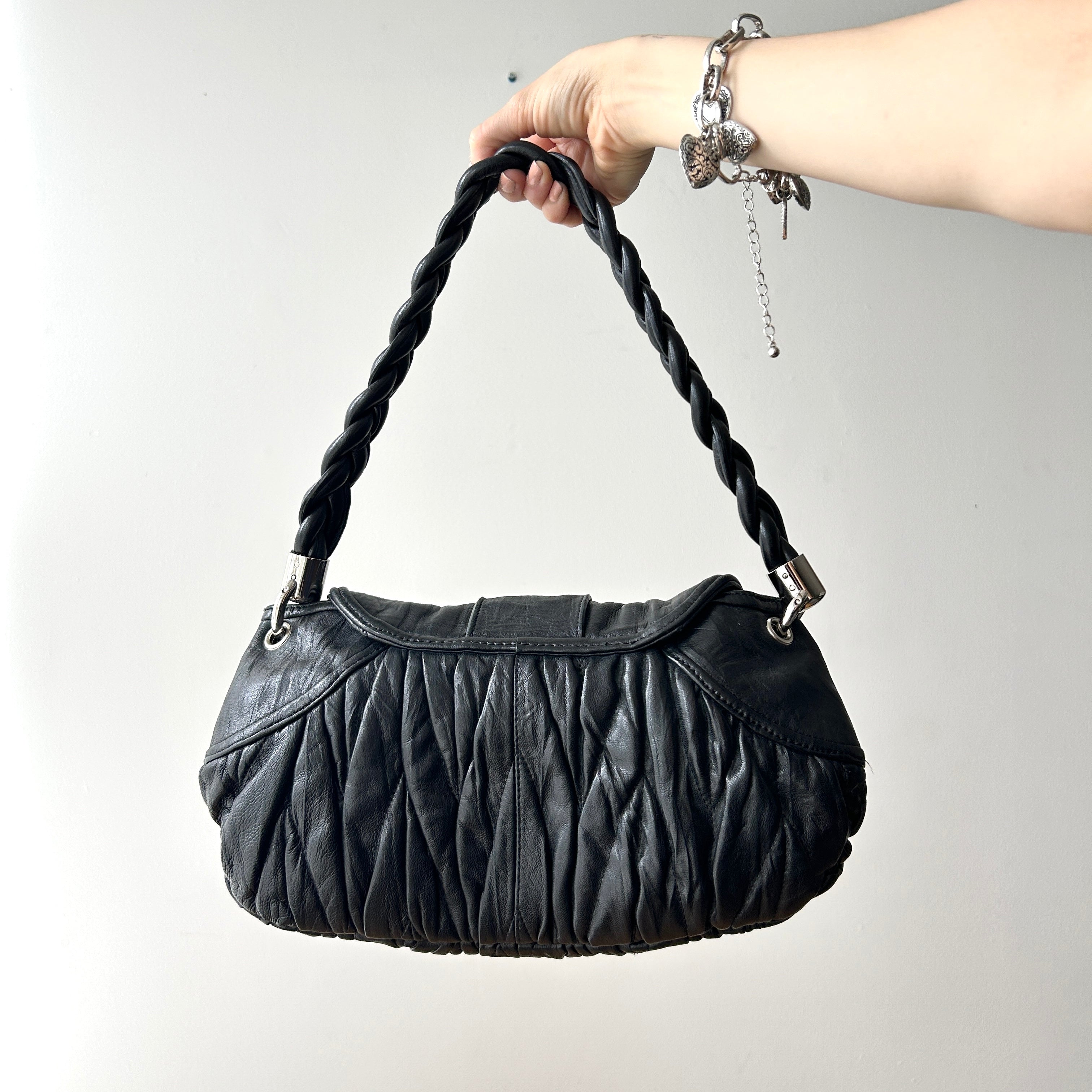 Y2K Steve Madden Black Shoulder Bag (Miu Miu Maltese style)