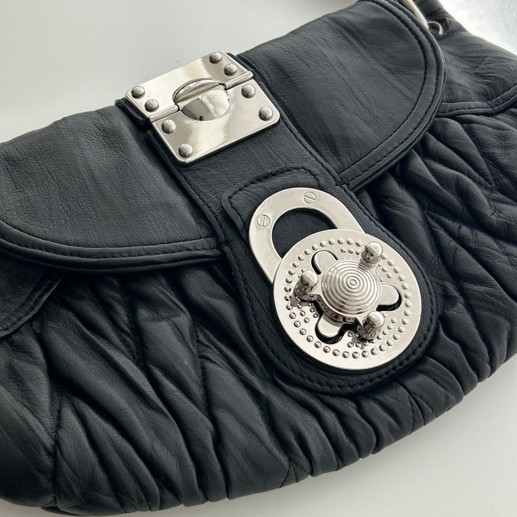 Y2K Steve Madden Black Shoulder Bag (Miu Miu Maltese style)