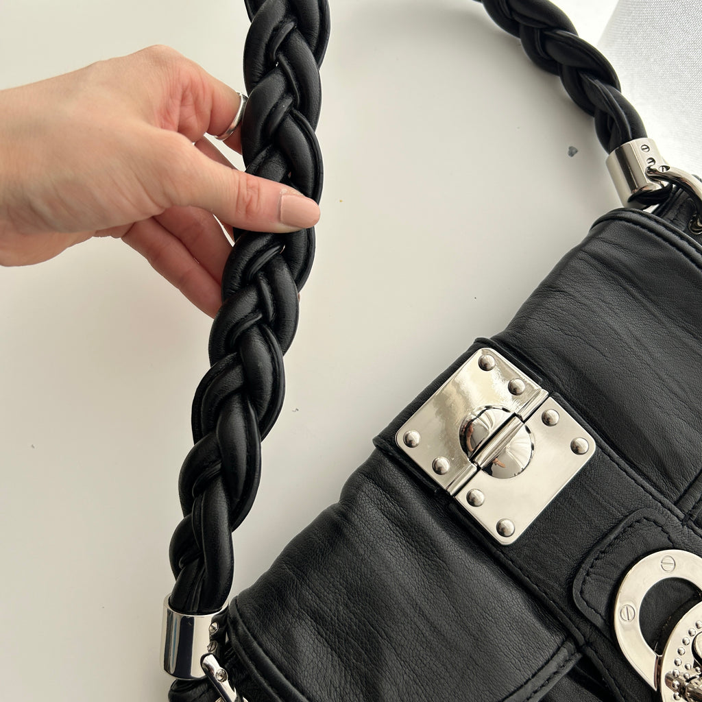 Y2K Steve Madden Black Shoulder Bag (Miu Miu Maltese style)