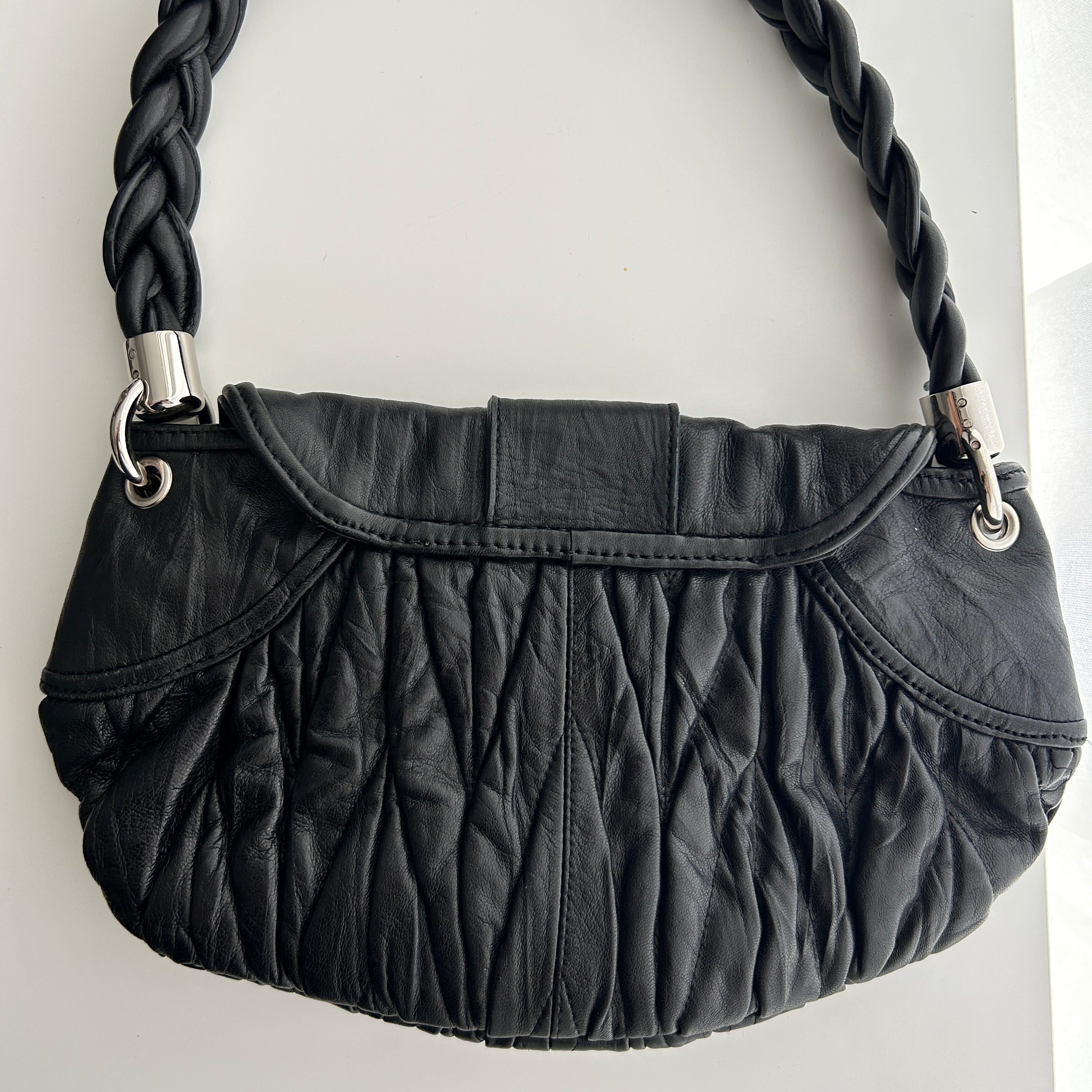 Y2K Steve Madden Black Shoulder Bag (Miu Miu Maltese style)
