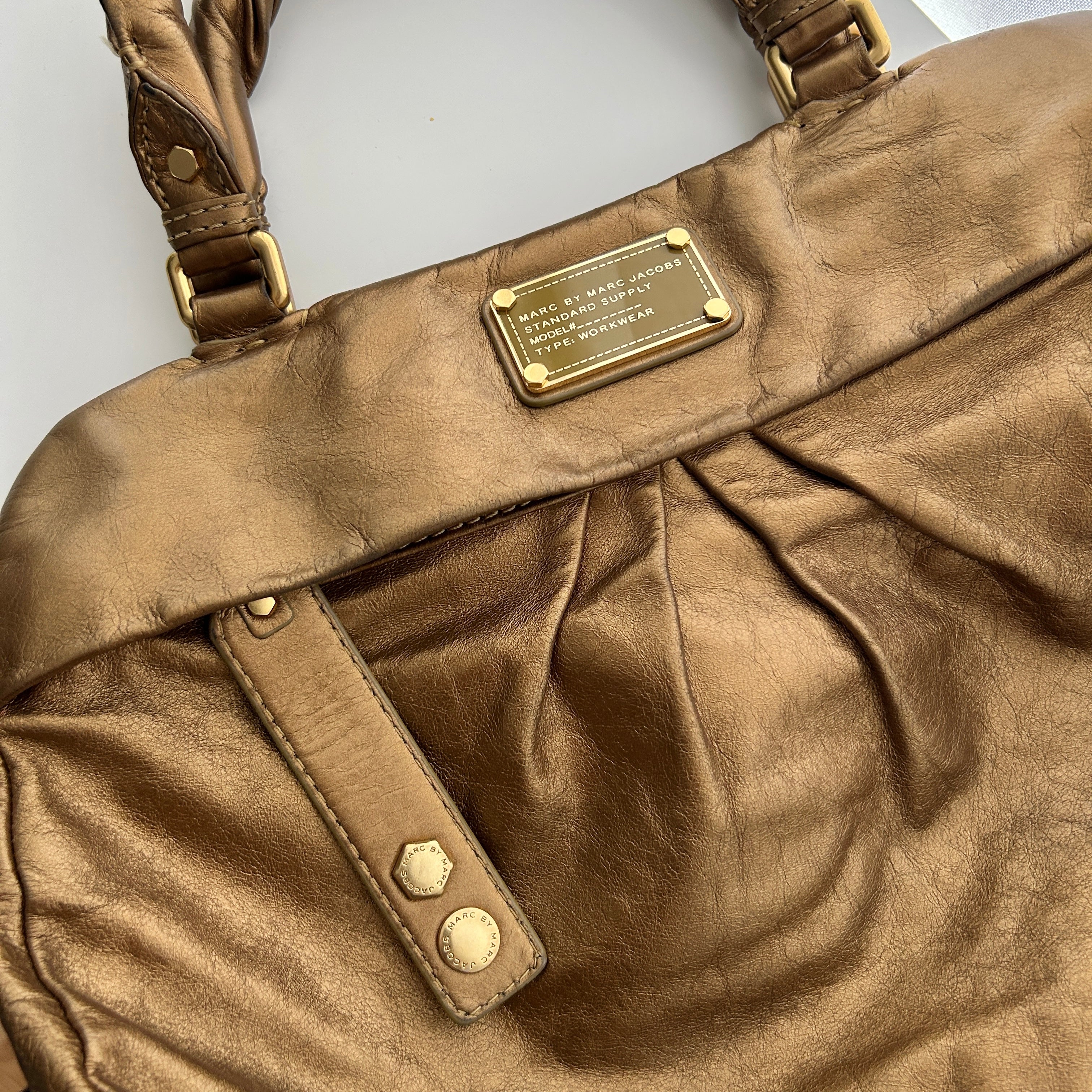 Y2K Marc by Marc Jacobs Gold Classic Q Hillier Hobo Bag