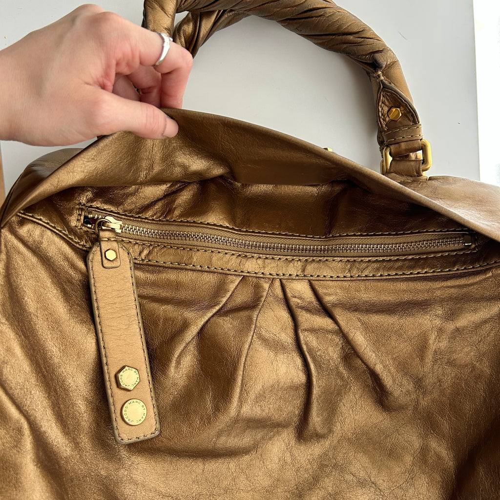 Y2K Marc by Marc Jacobs Gold Classic Q Hillier Hobo Bag