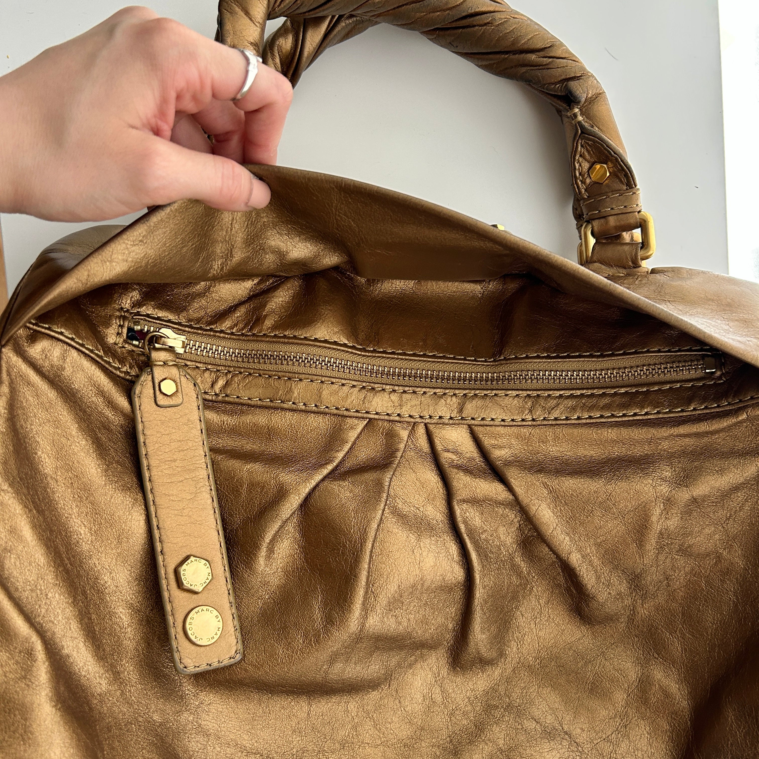 Y2K Marc by Marc Jacobs Gold Classic Q Hillier Hobo Bag