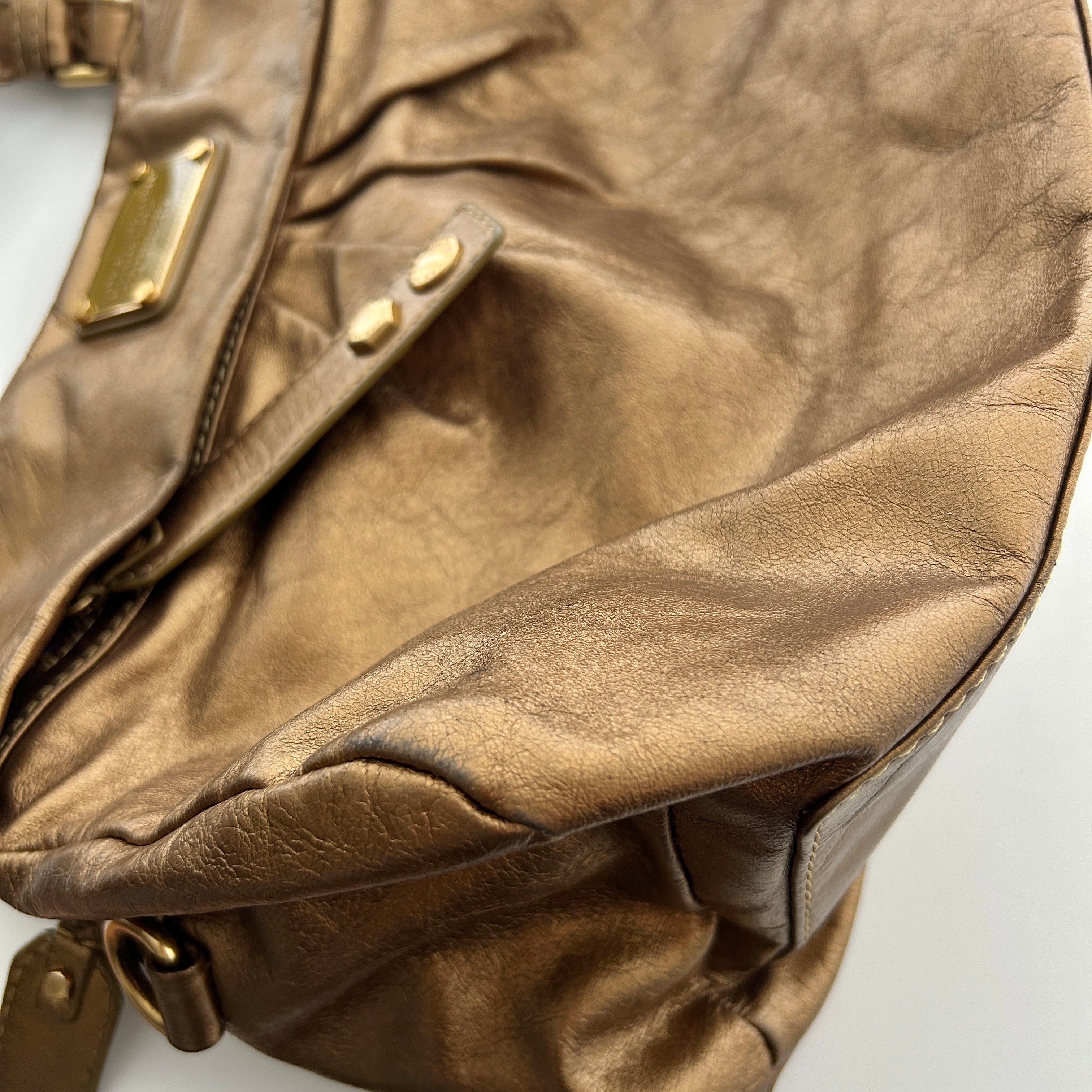 Y2K Marc by Marc Jacobs Gold Classic Q Hillier Hobo Bag