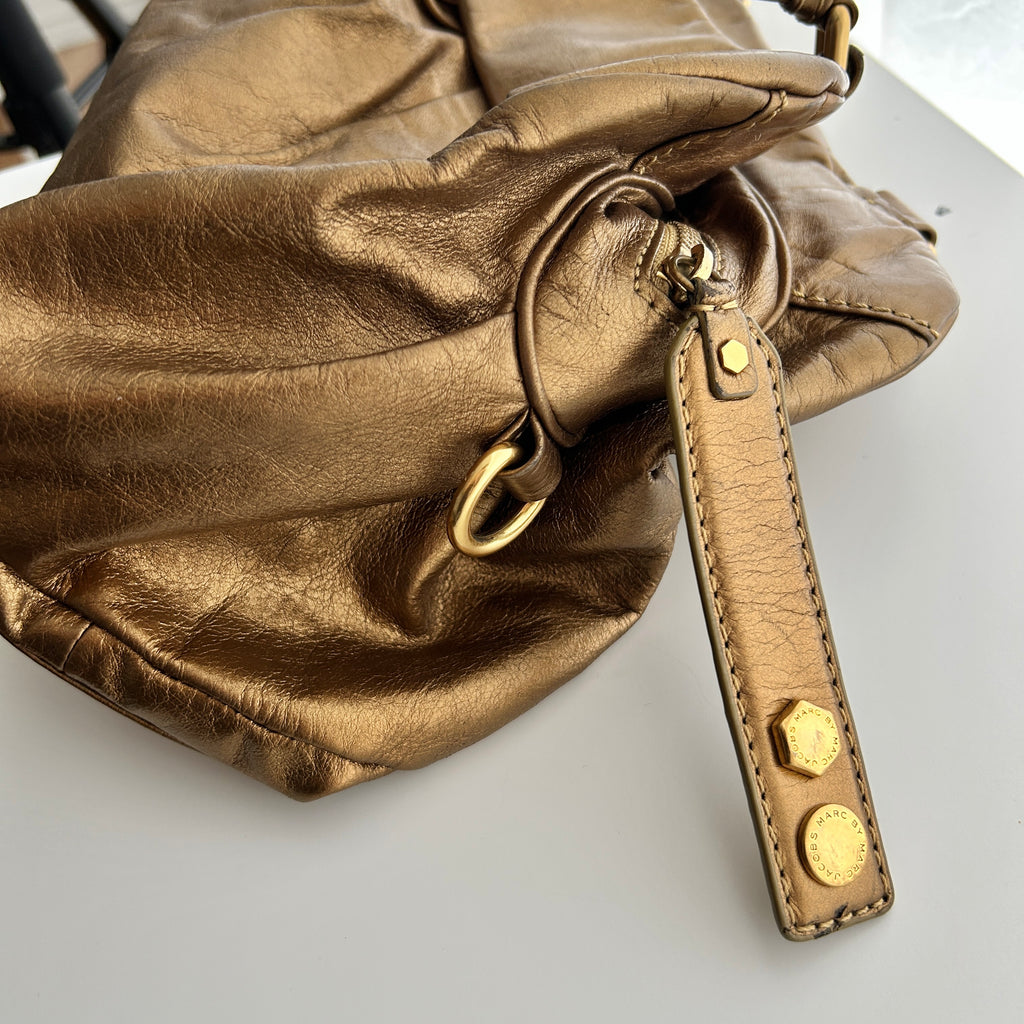 Y2K Marc by Marc Jacobs Gold Classic Q Hillier Hobo Bag