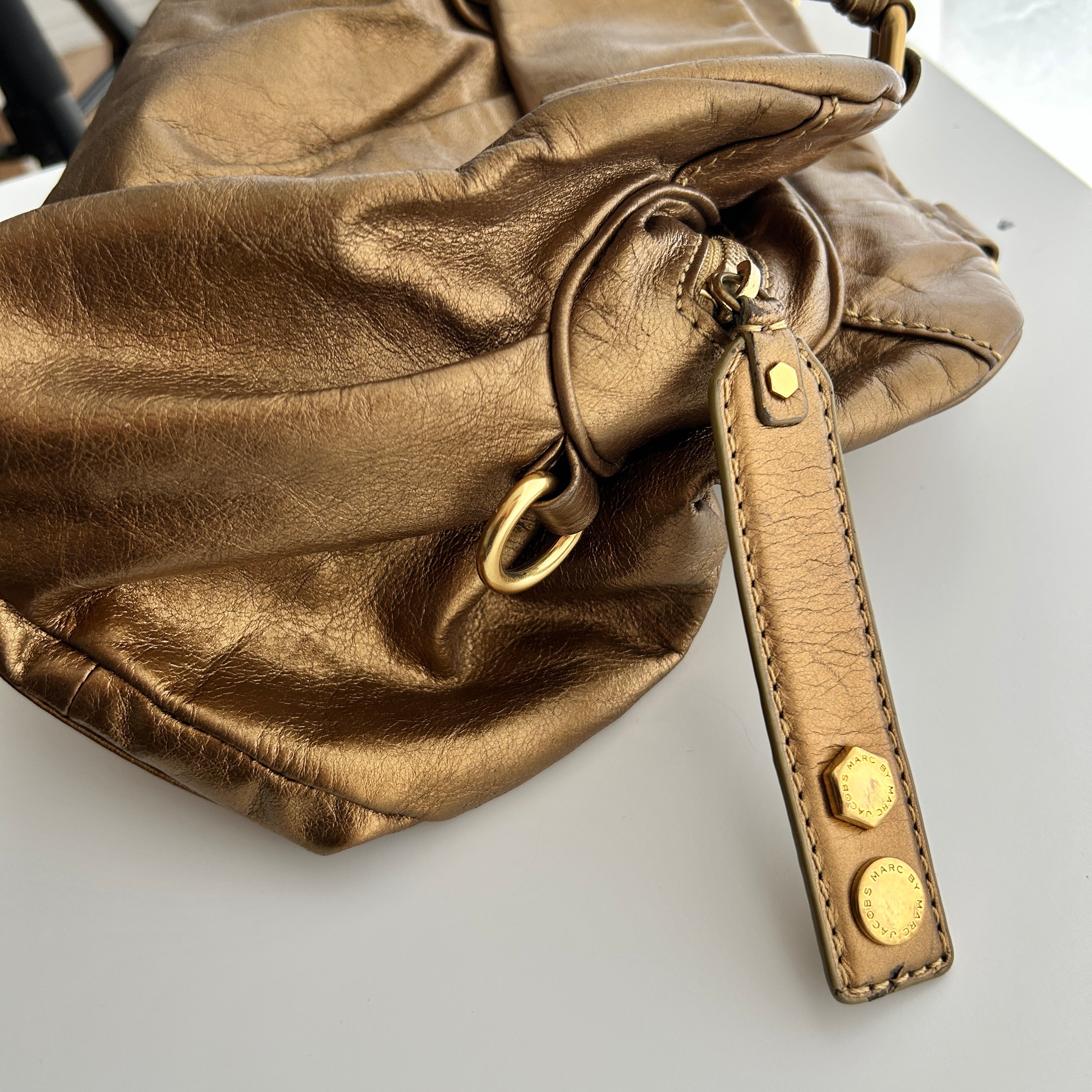 Y2K Marc by Marc Jacobs Gold Classic Q Hillier Hobo Bag