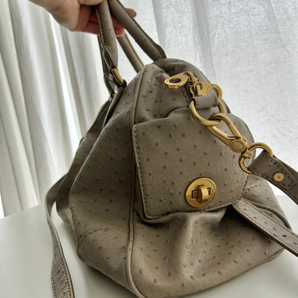 Marc by Marc Jacobs Brown Ostrich Embossed Handle Bag
