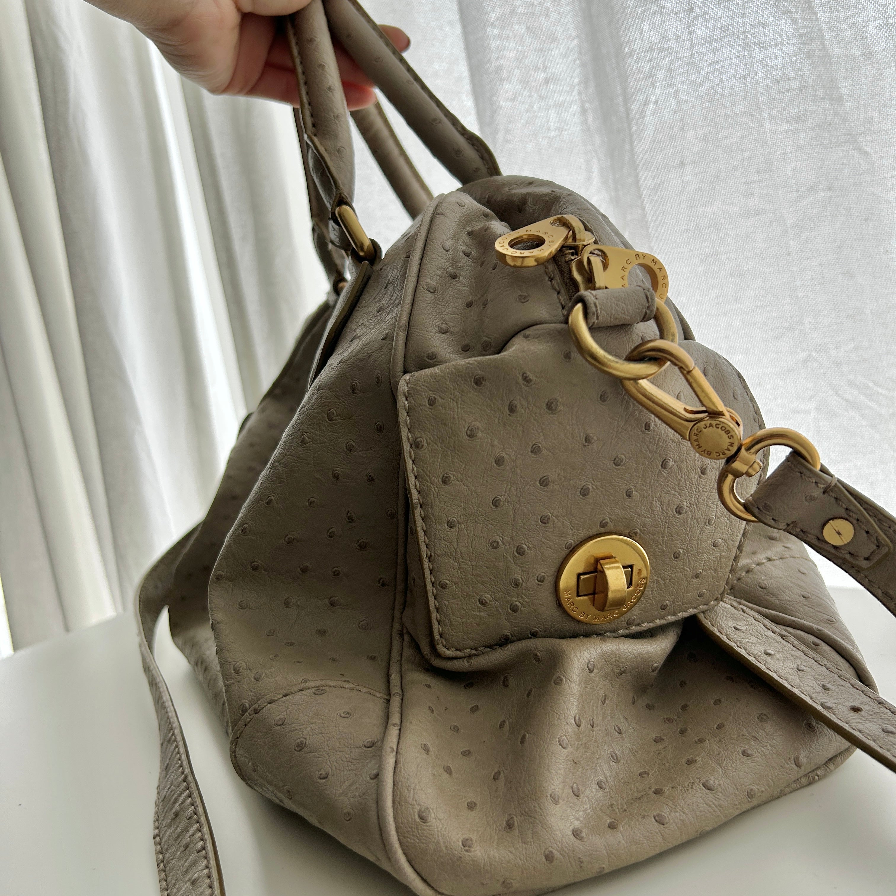 Marc by Marc Jacobs Brown Ostrich Embossed Handle Bag