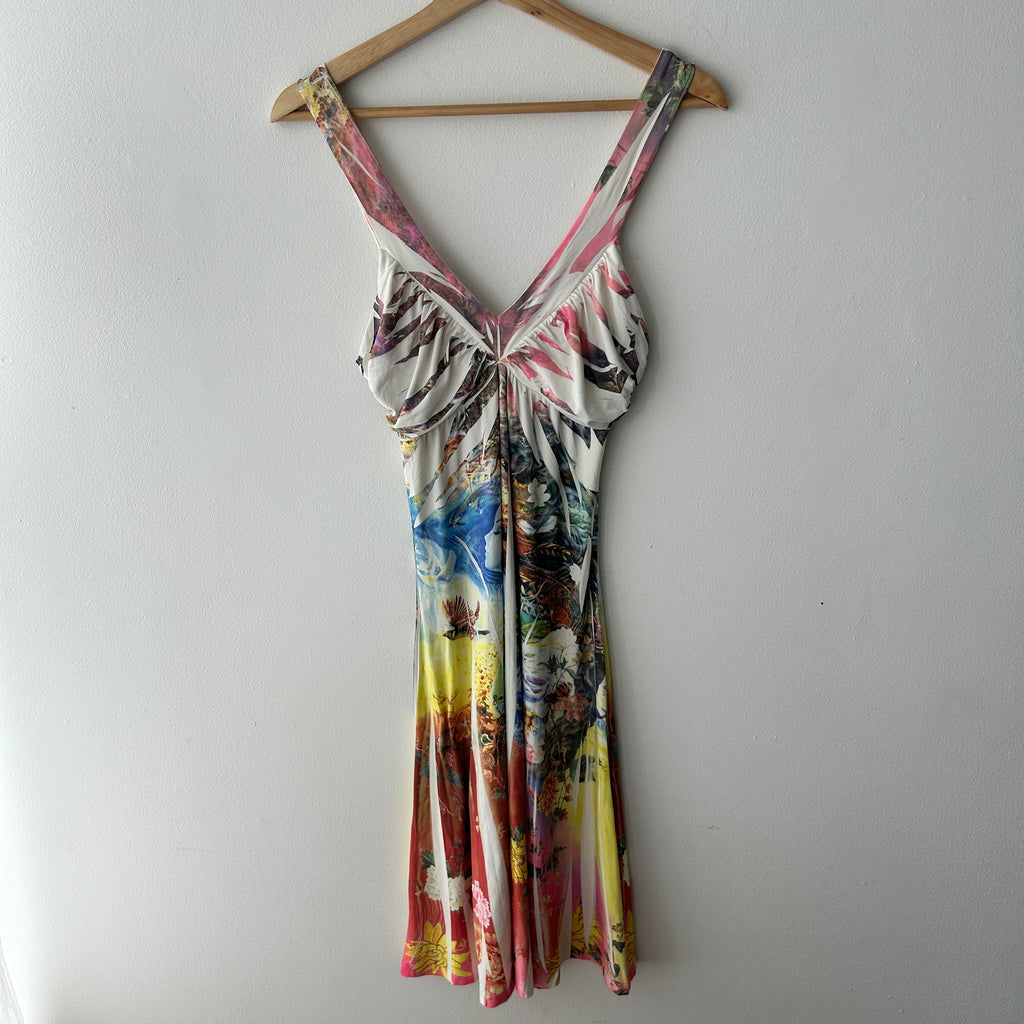 Y2K Fairy Slash Print Midi Dress