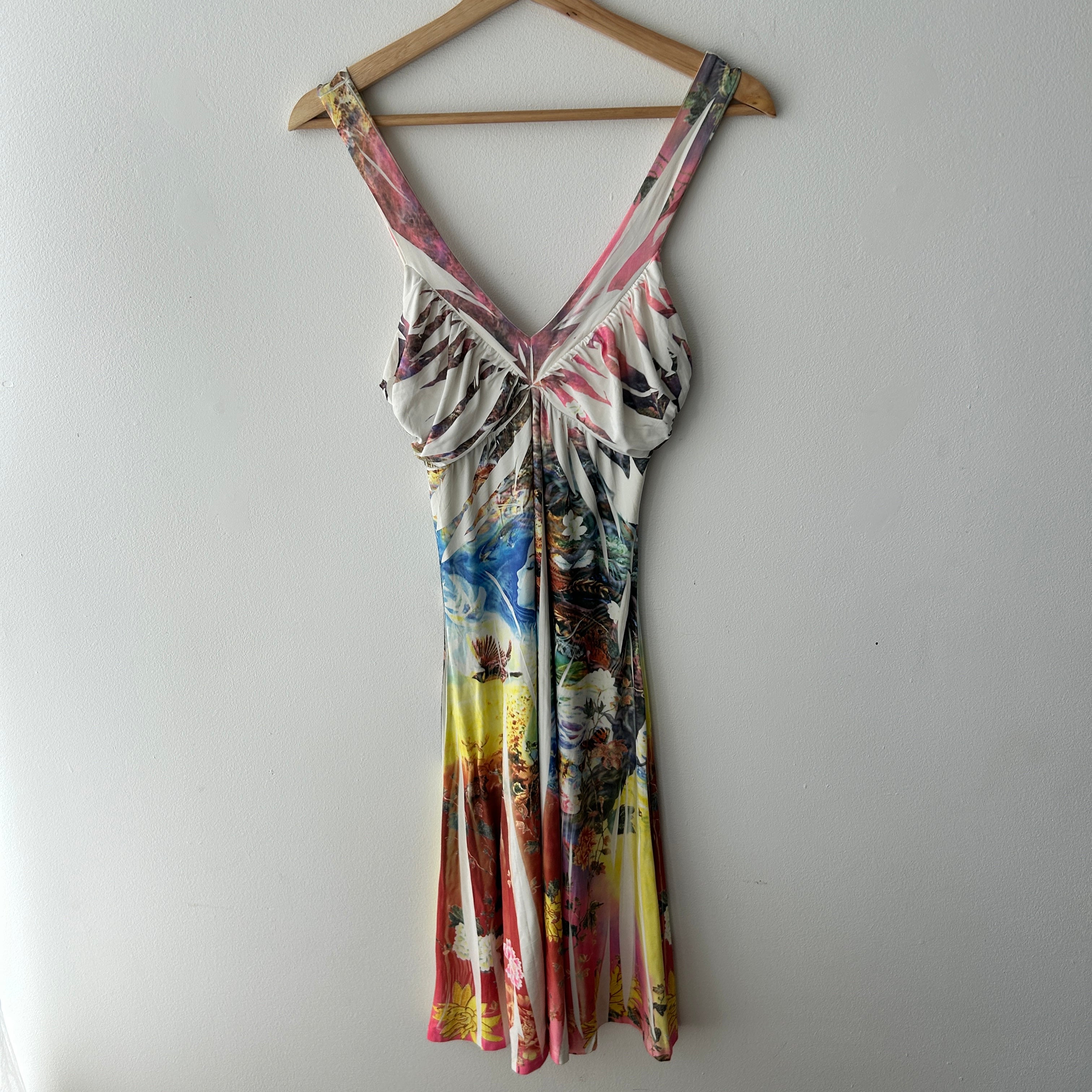 Y2K Fairy Slash Print Midi Dress