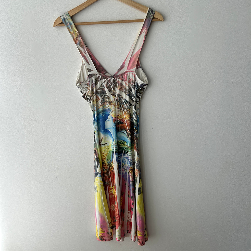 Y2K Fairy Slash Print Midi Dress