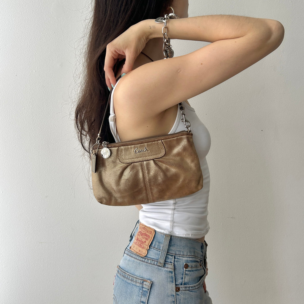 Vintage Coach Ashley Shoulder Bag Metallic Effect