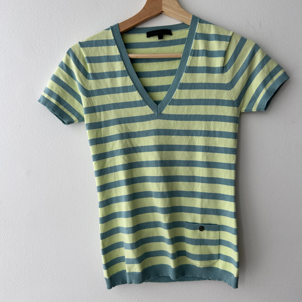 Indie Sleaze Striped Knit V-neck Top by ça va de soi