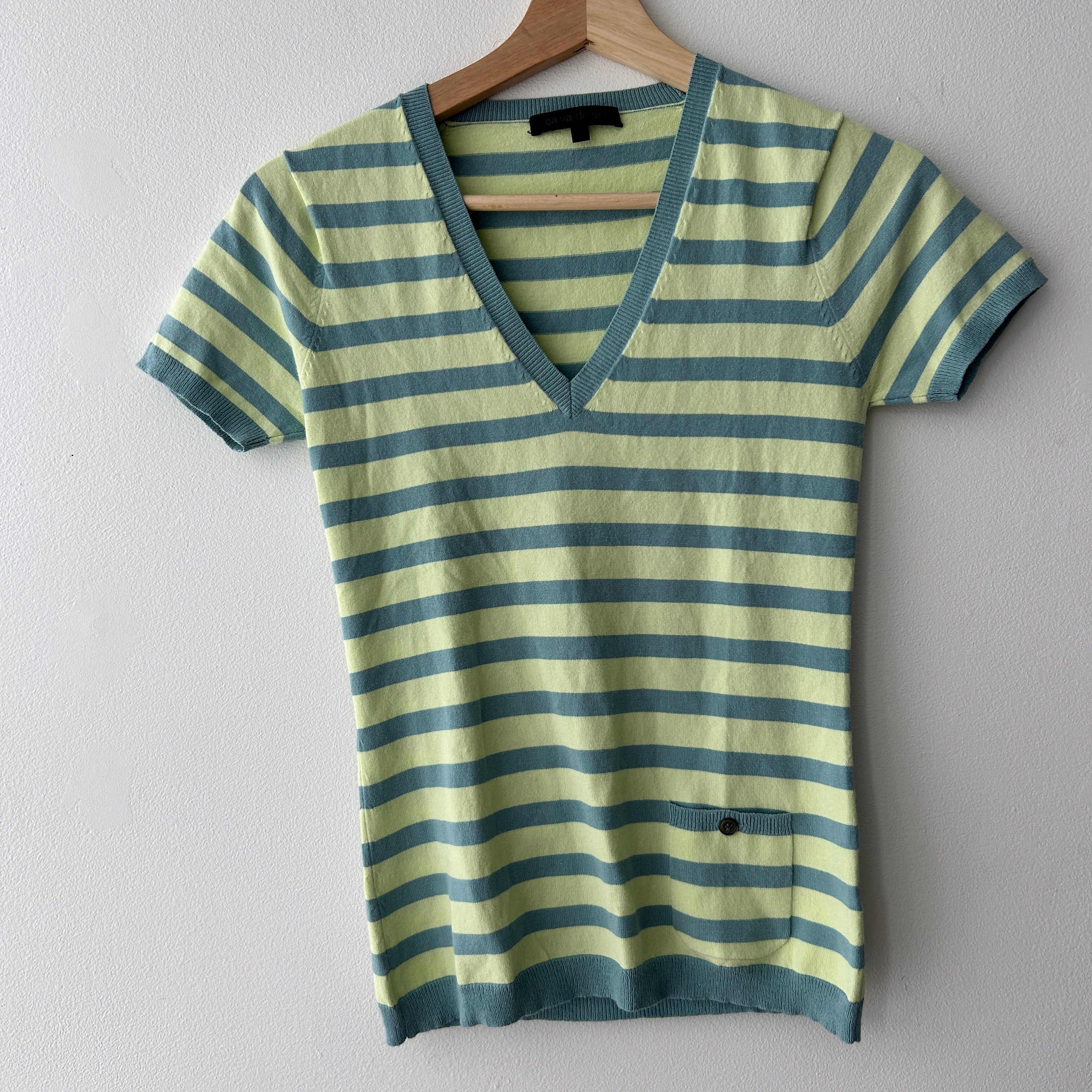 Indie Sleaze Striped Knit V-neck Top by ça va de soi