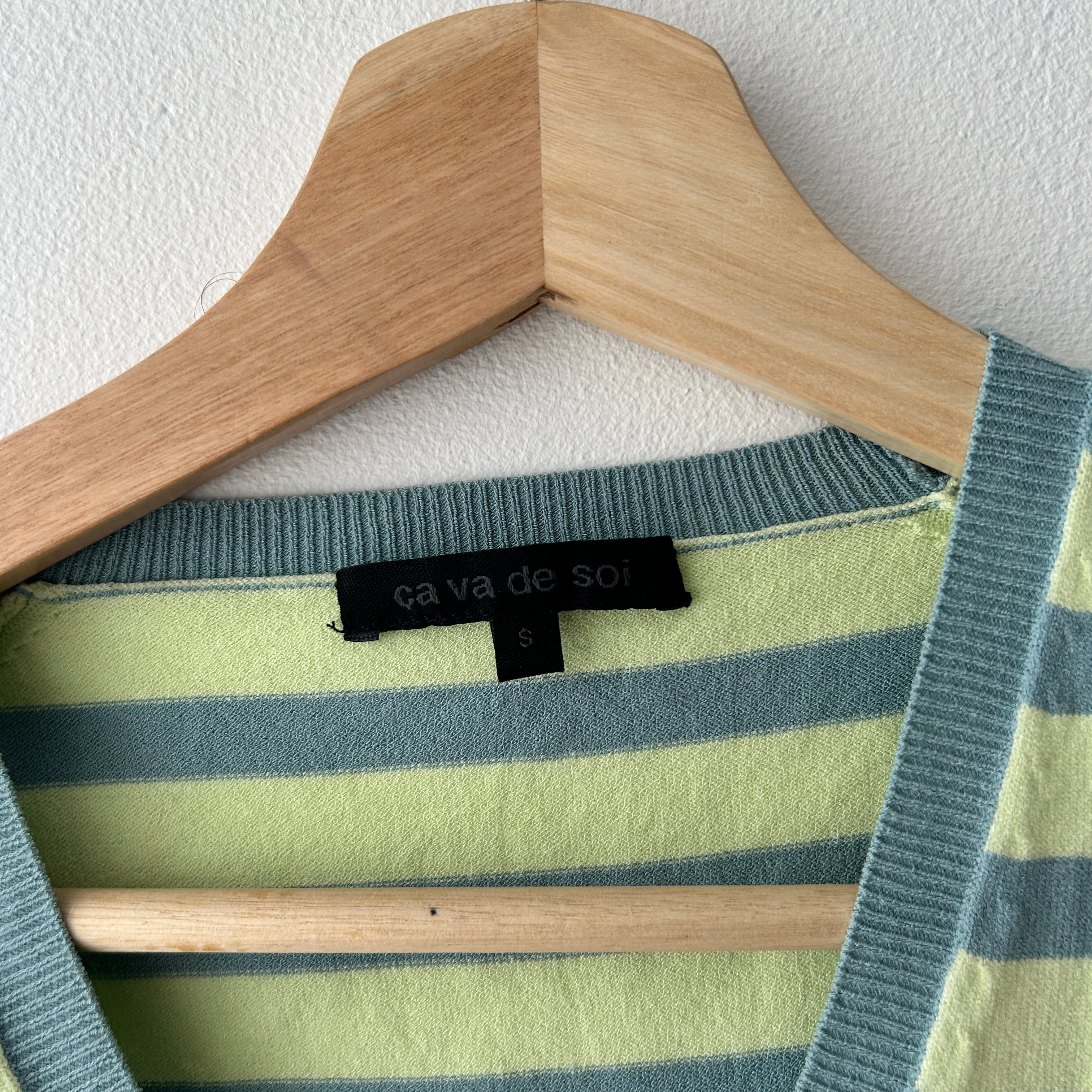 Indie Sleaze Striped Knit V-neck Top by ça va de soi