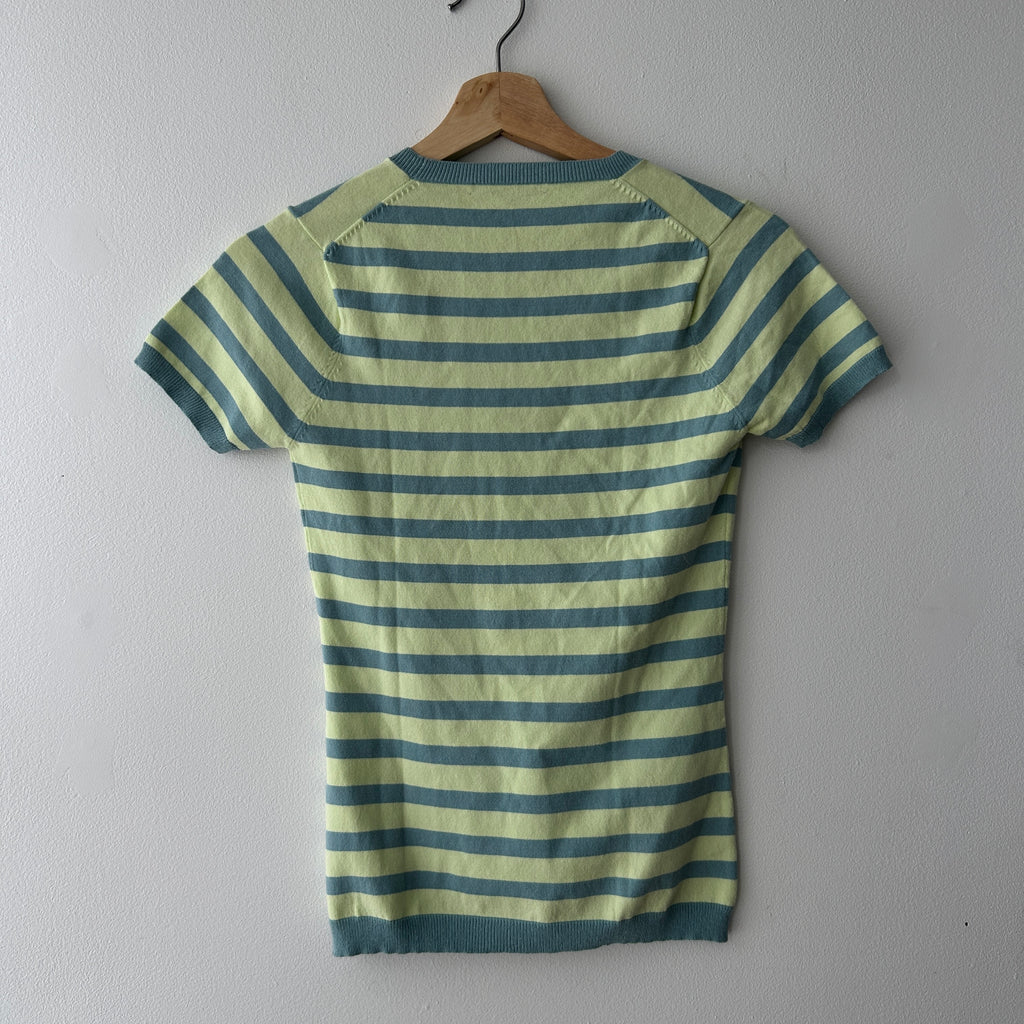 Indie Sleaze Striped Knit V-neck Top by ça va de soi