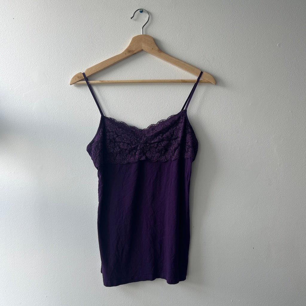 2000s purple lace cami top by studio mode