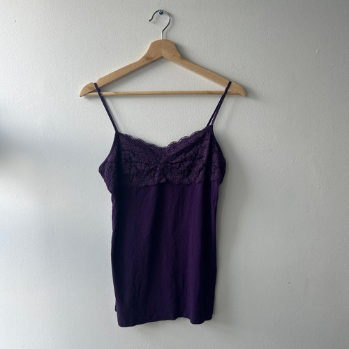 2000s purple lace cami top by studio mode