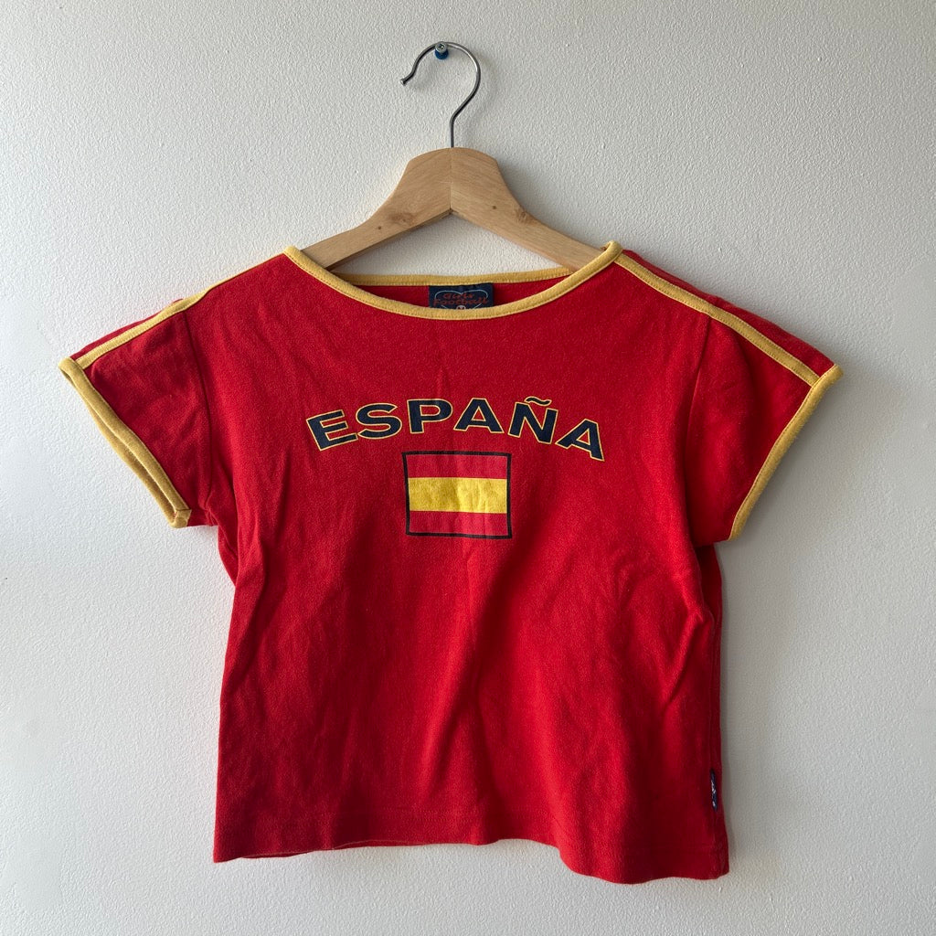 vintage 'españa' cropped t-shirt by Girl's football