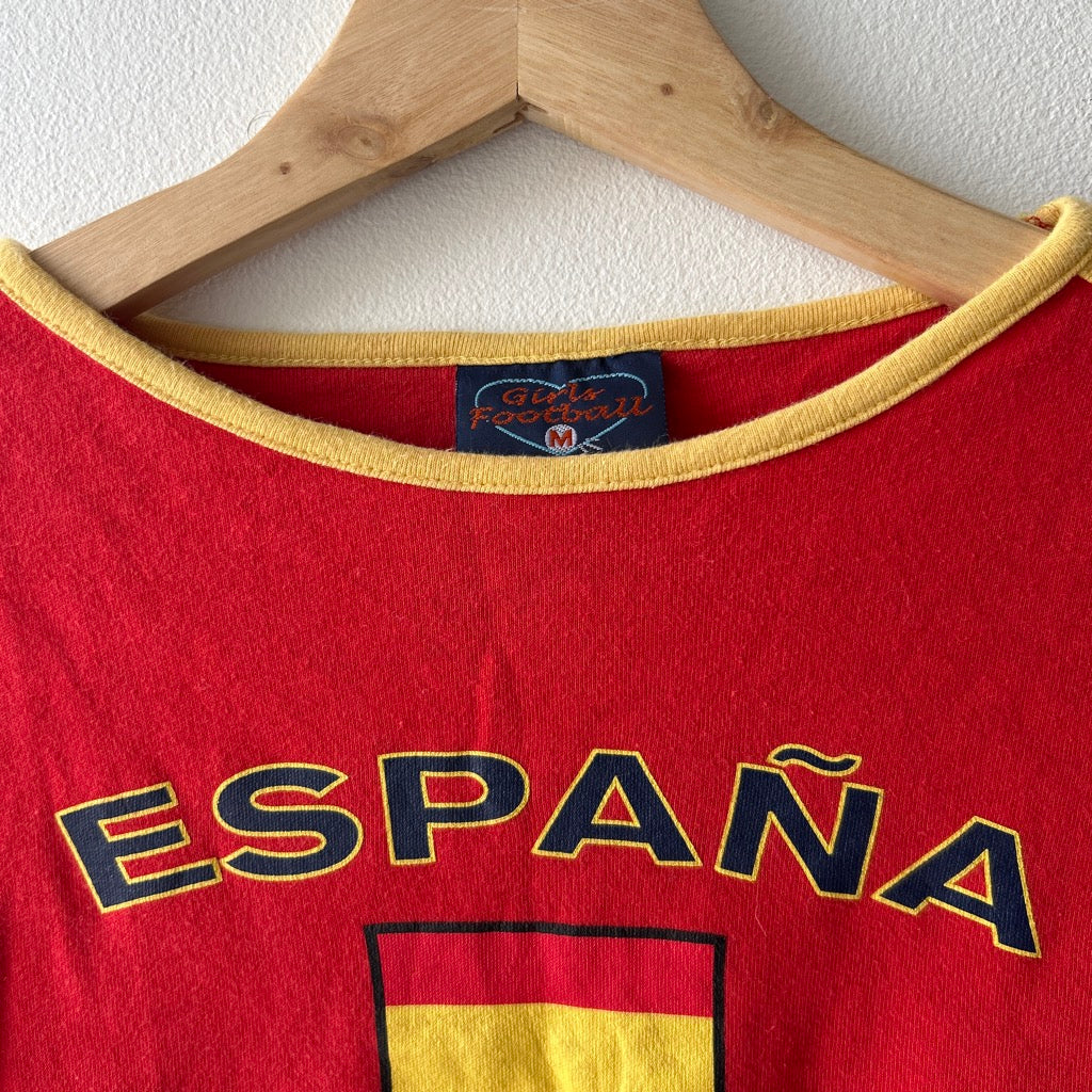 vintage 'españa' cropped t-shirt by Girl's football