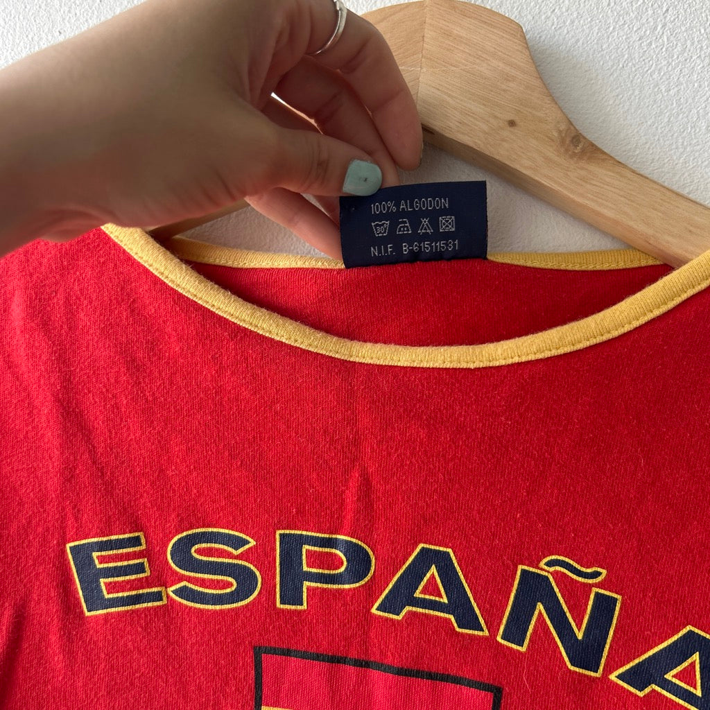 vintage 'españa' cropped t-shirt by Girl's football