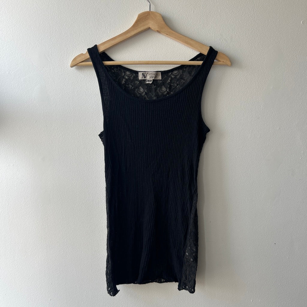 2000s lace back ribbed cami by nevada