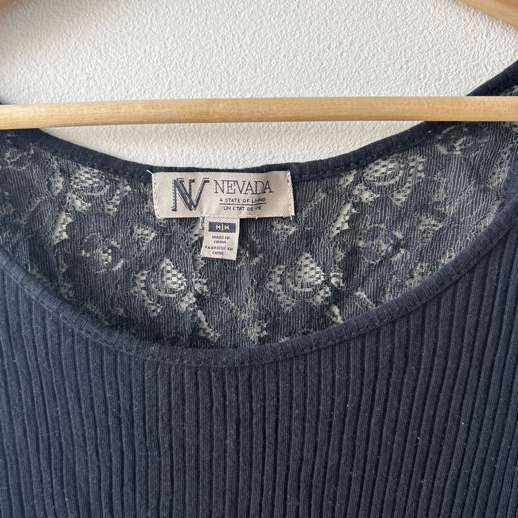 2000s lace back ribbed cami by nevada