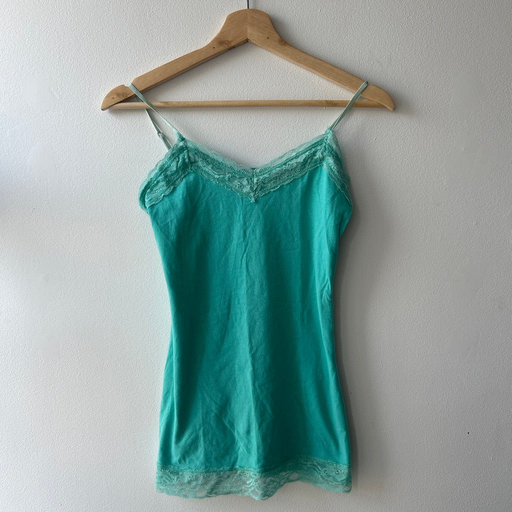 2000s mint blue lace cami