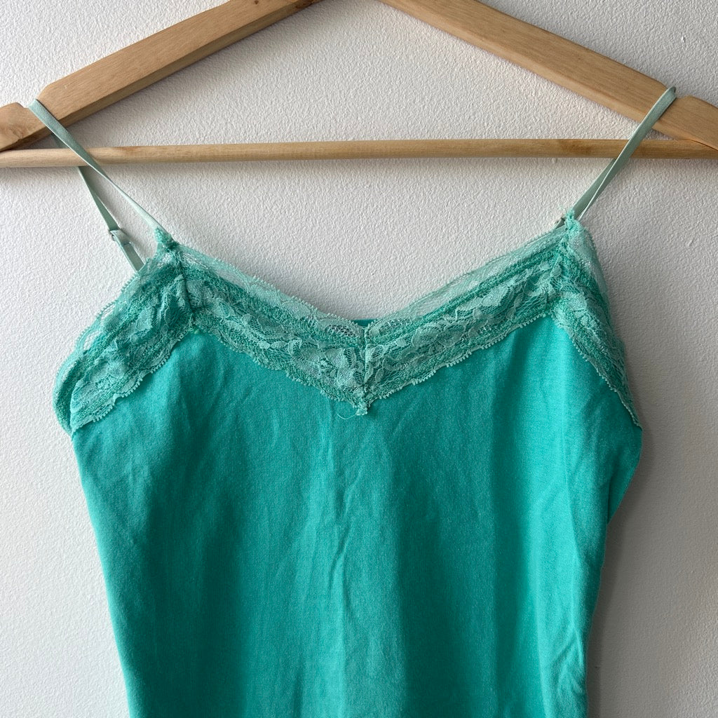 2000s mint blue lace cami
