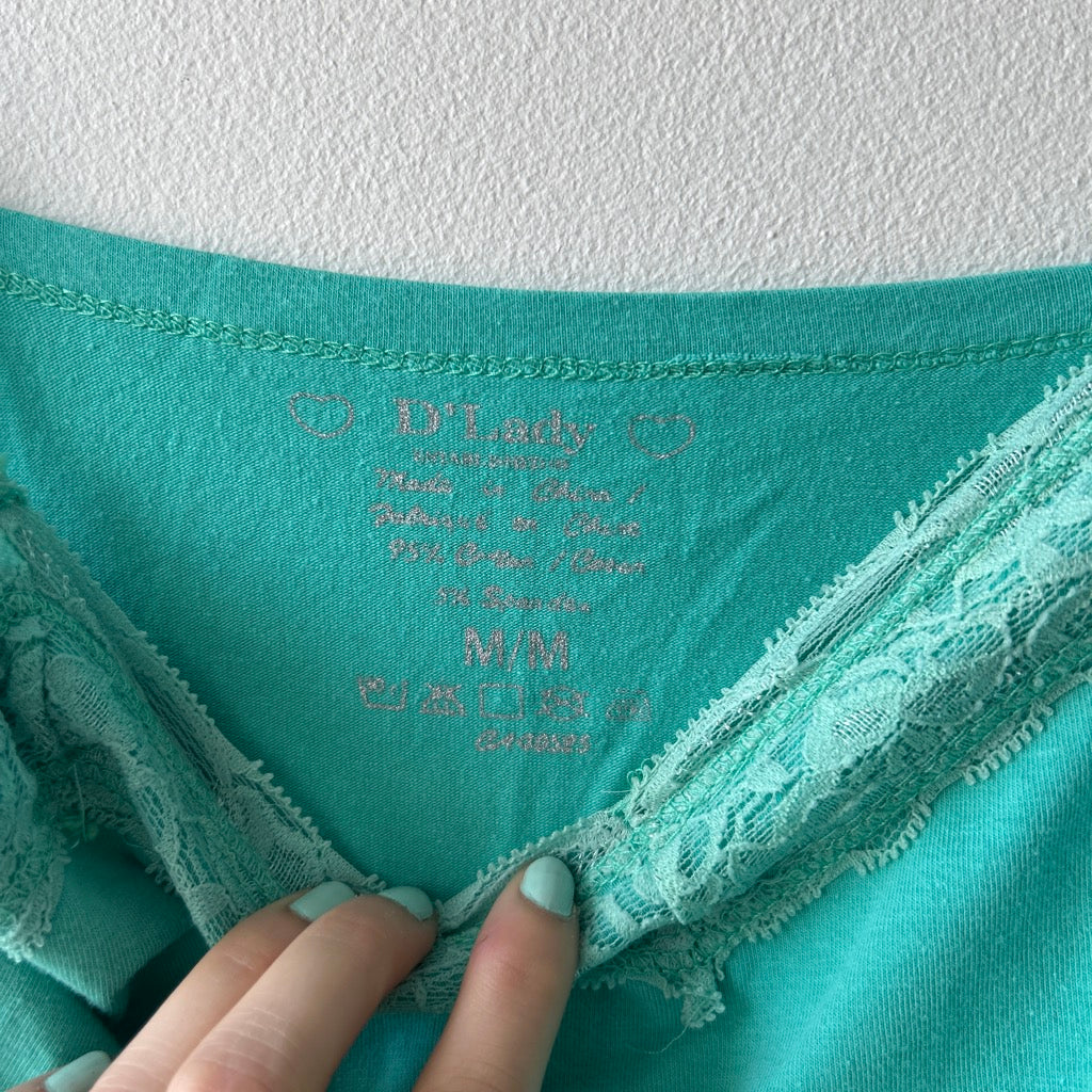2000s mint blue lace cami