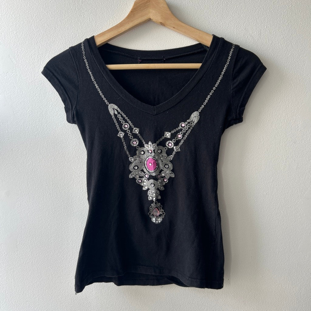 y2k t-shirt with jewel details