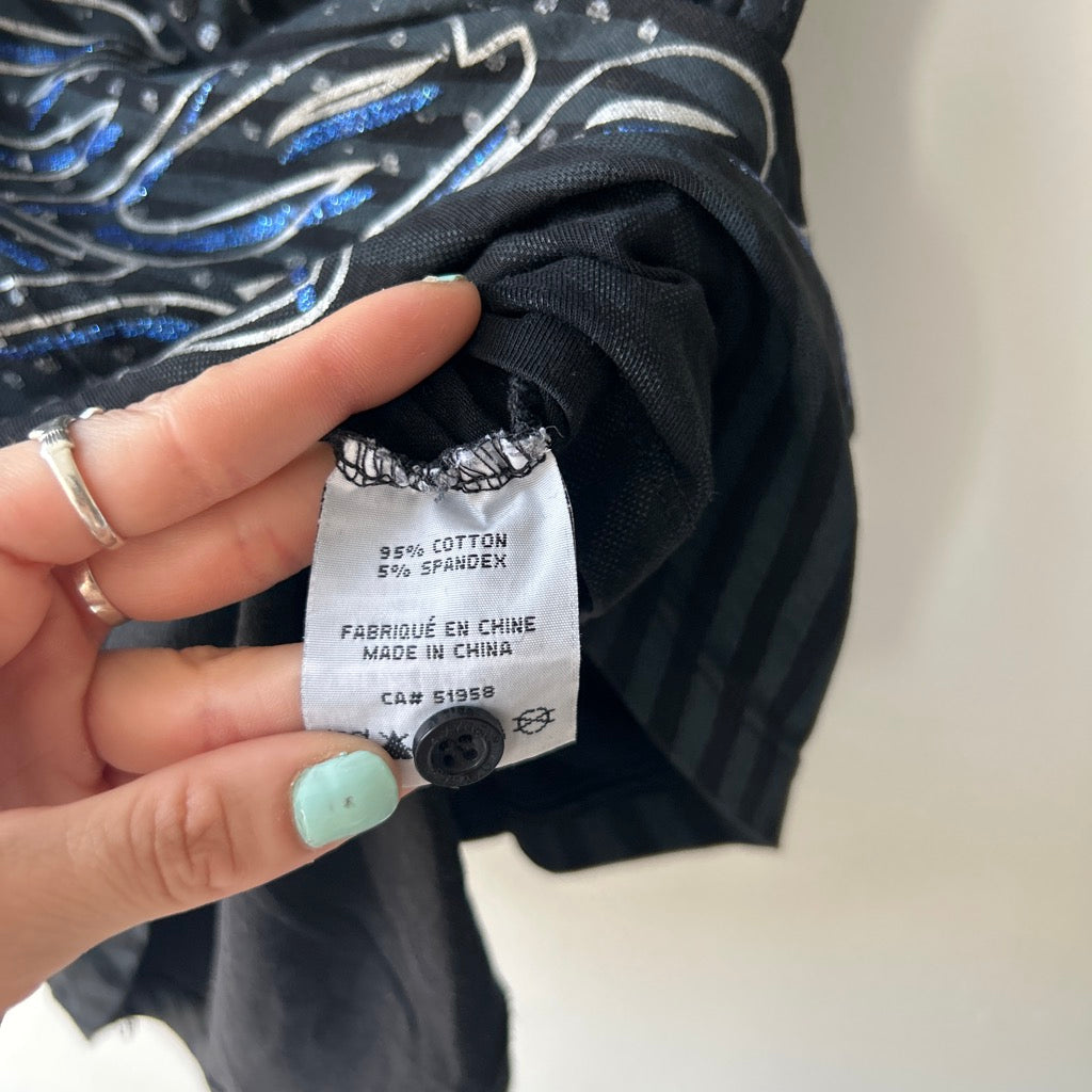 Y2K t-shirt with rhinestone and button details by oxygen