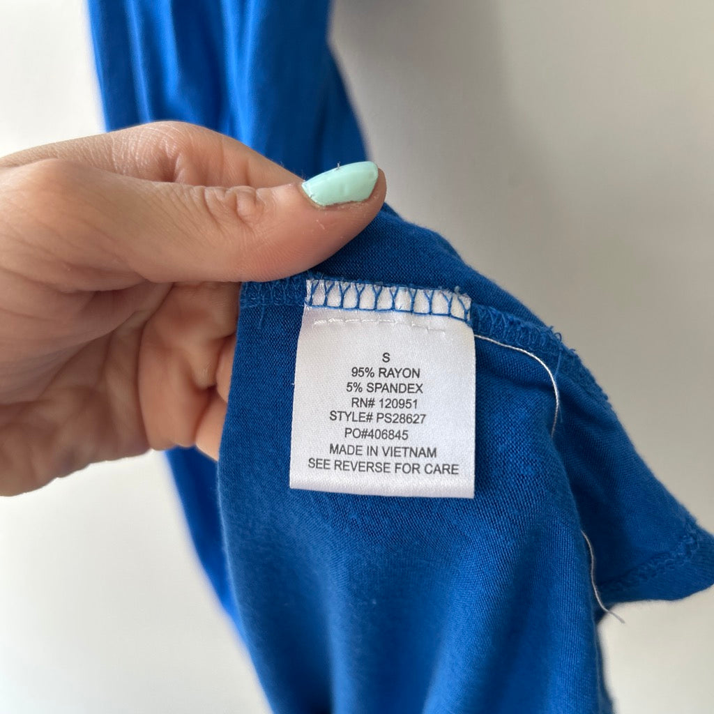 2000s blue midi dress with braided waist