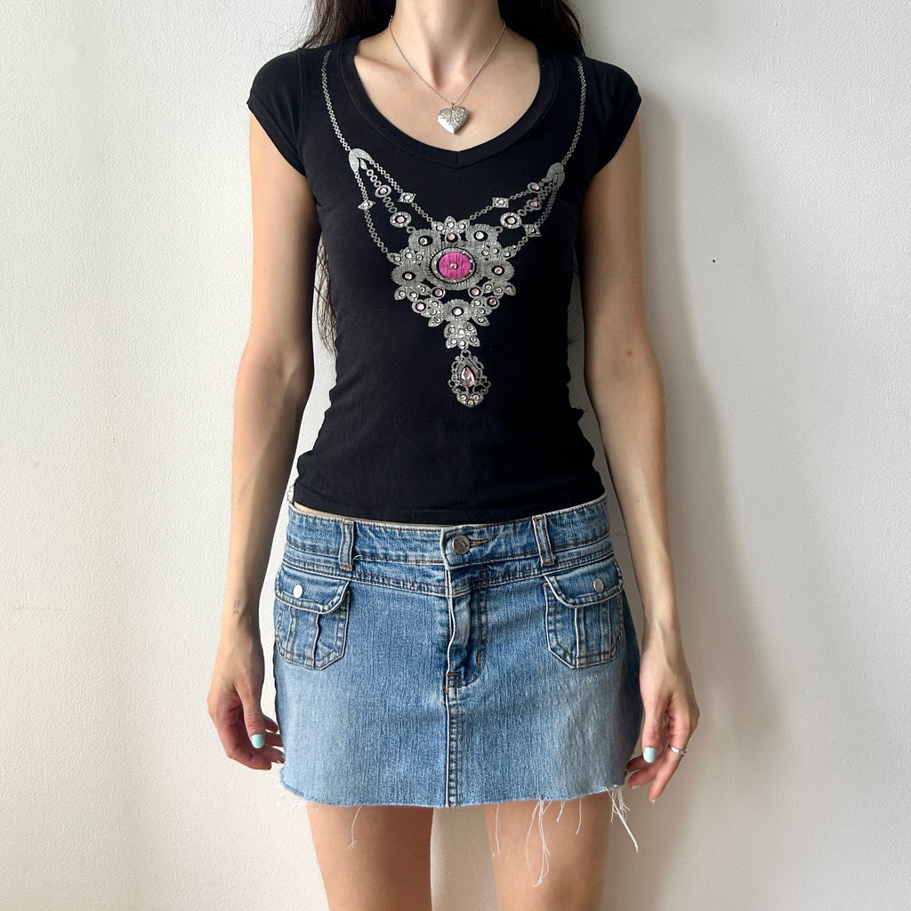 y2k t-shirt with jewel details