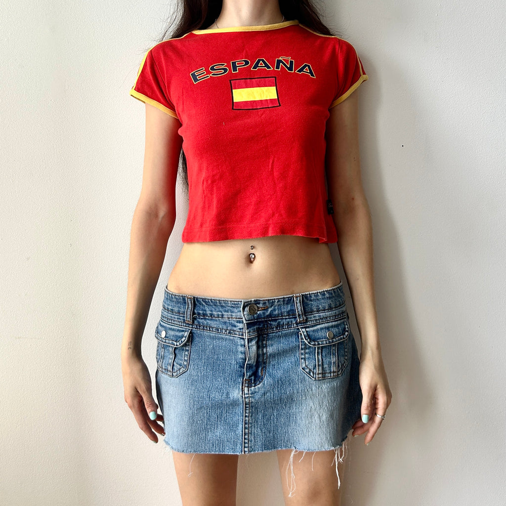 vintage 'españa' cropped t-shirt by Girl's football
