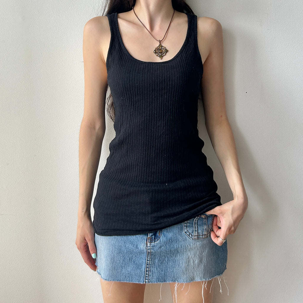 2000s lace back ribbed cami by nevada