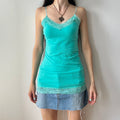 2000s mint blue lace cami