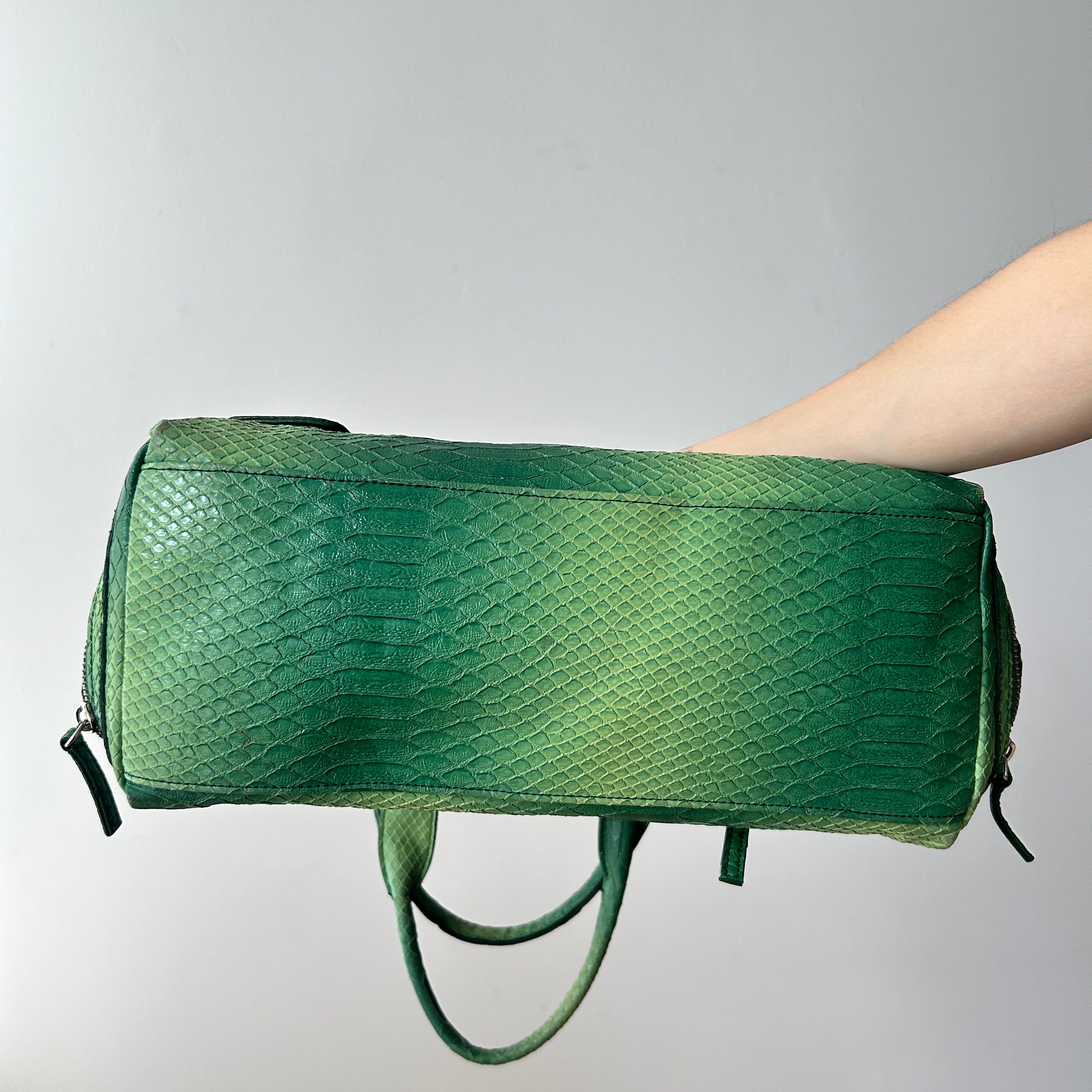 2000s green crocodile satchel